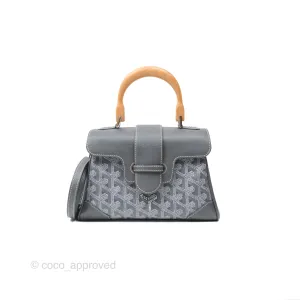 Goyard Sagon Mini Bag Chevroches Calfskin Grey Silver Hardware