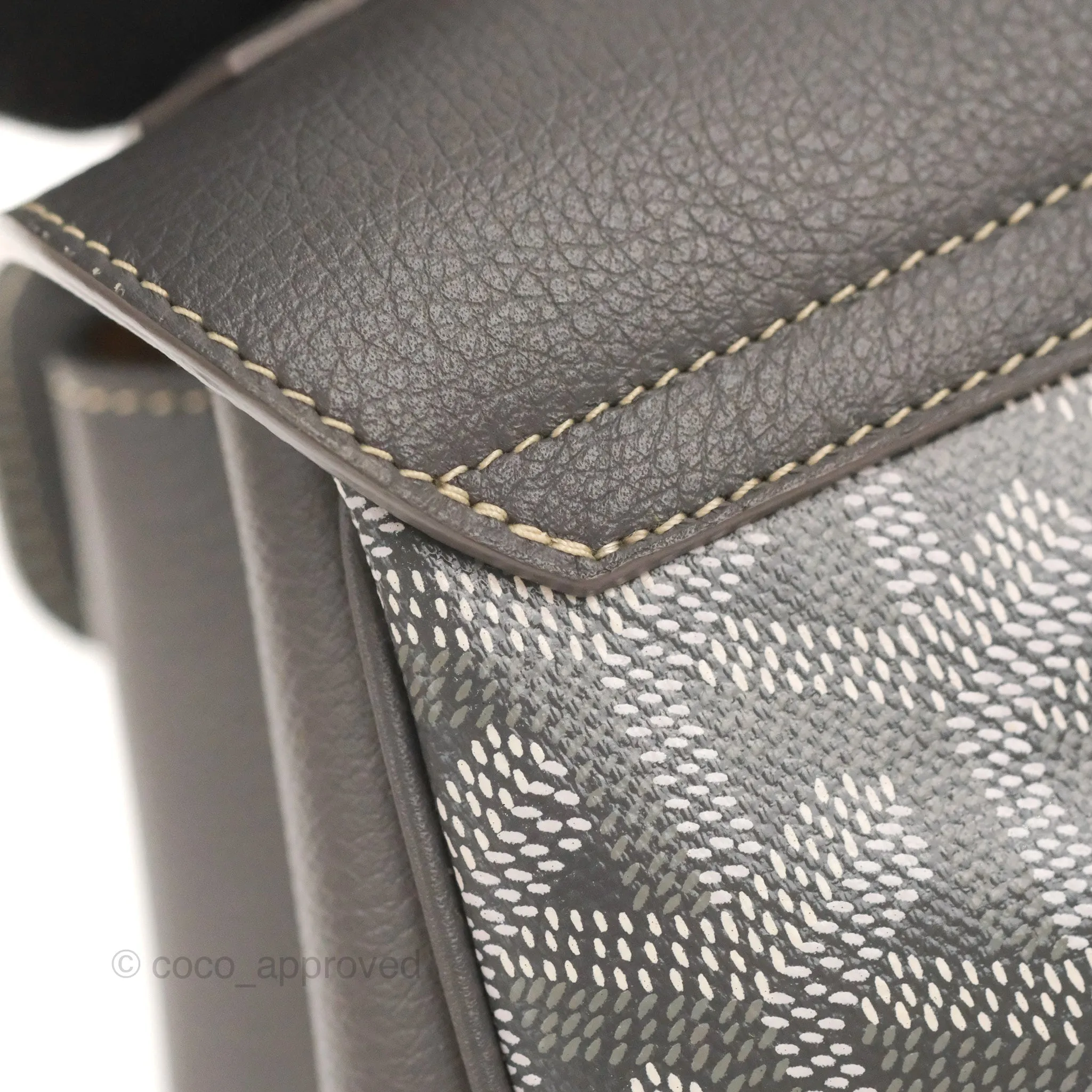 Goyard Sagon Mini Bag Chevroches Calfskin Grey Silver Hardware