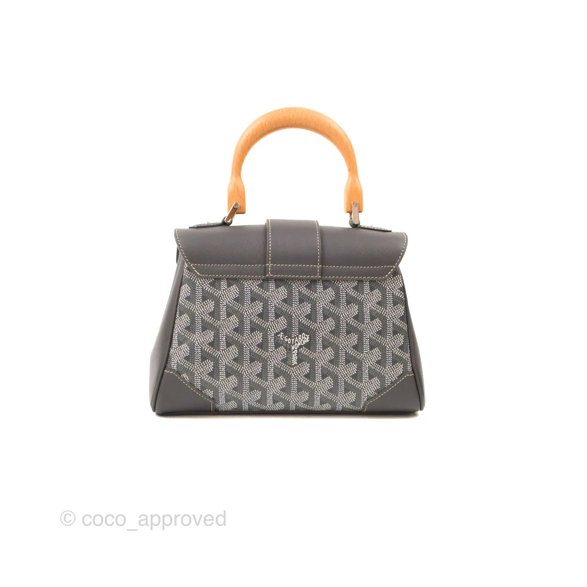 Goyard Sagon Mini Bag Chevroches Calfskin Grey Silver Hardware