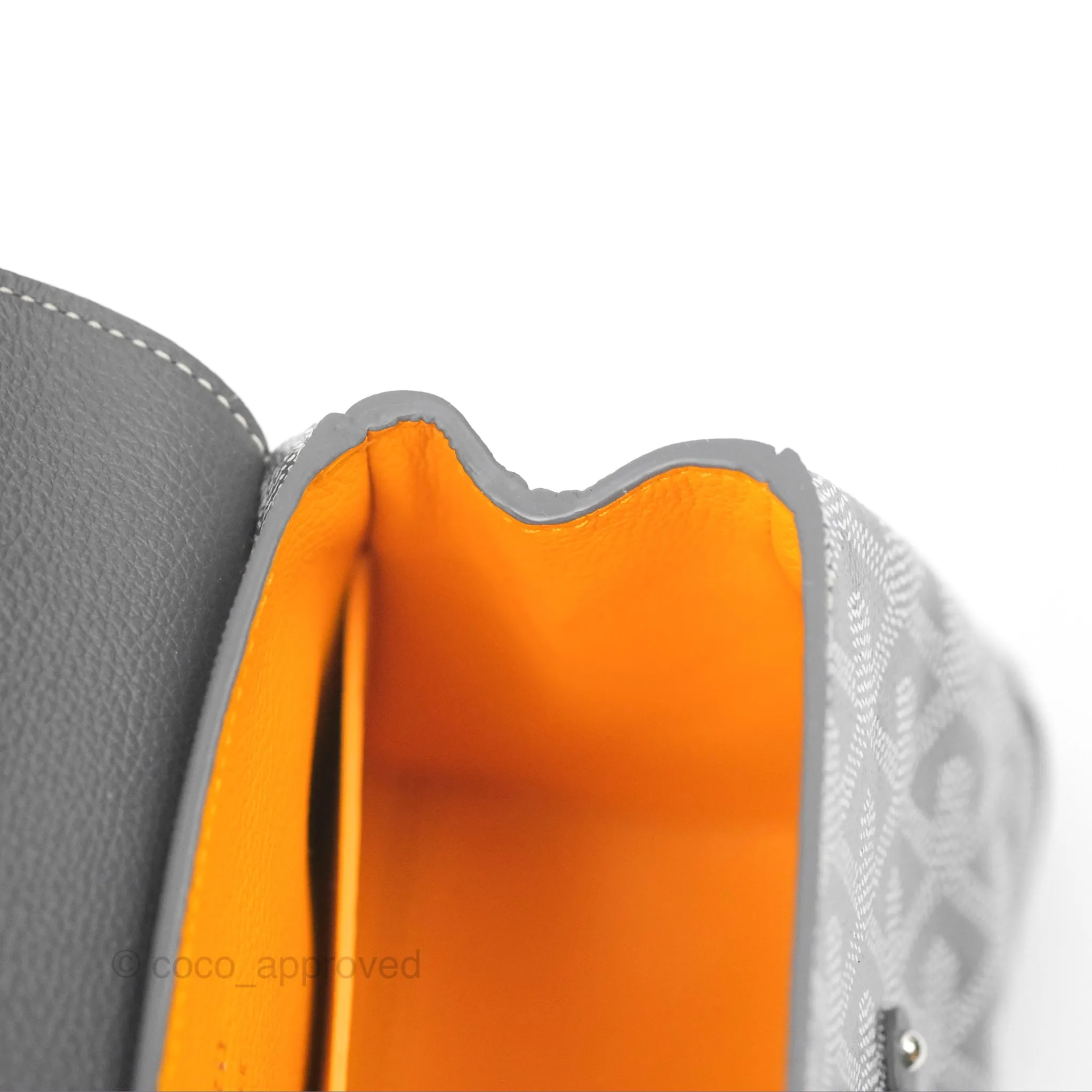 Goyard Sagon Mini Bag Chevroches Calfskin Grey Silver Hardware
