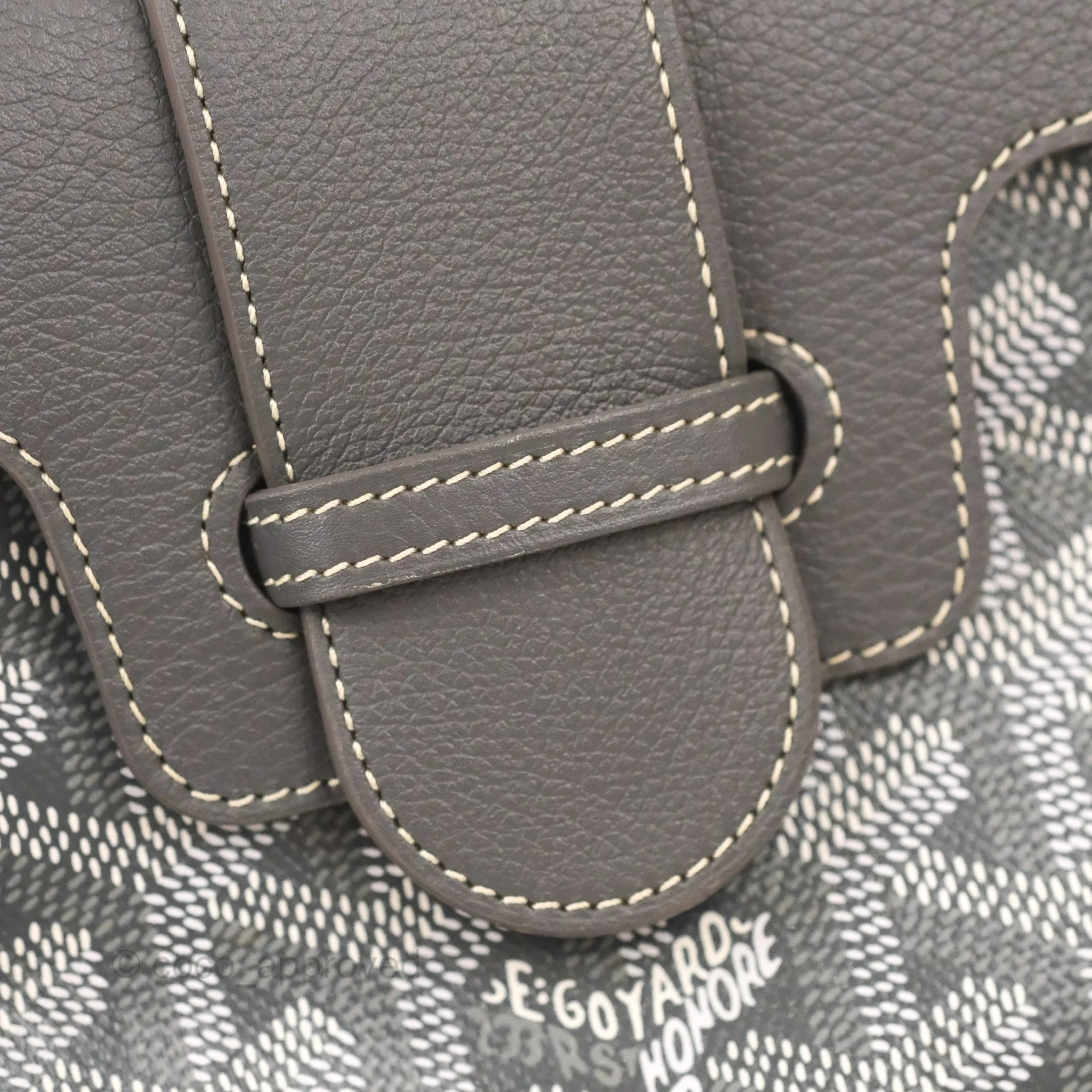 Goyard Sagon Mini Bag Chevroches Calfskin Grey Silver Hardware