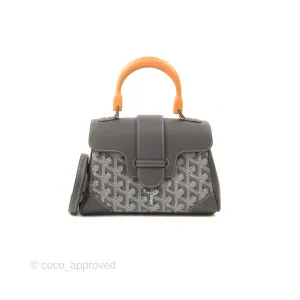 Goyard Sagon Mini Bag Chevroches Calfskin Grey Silver Hardware