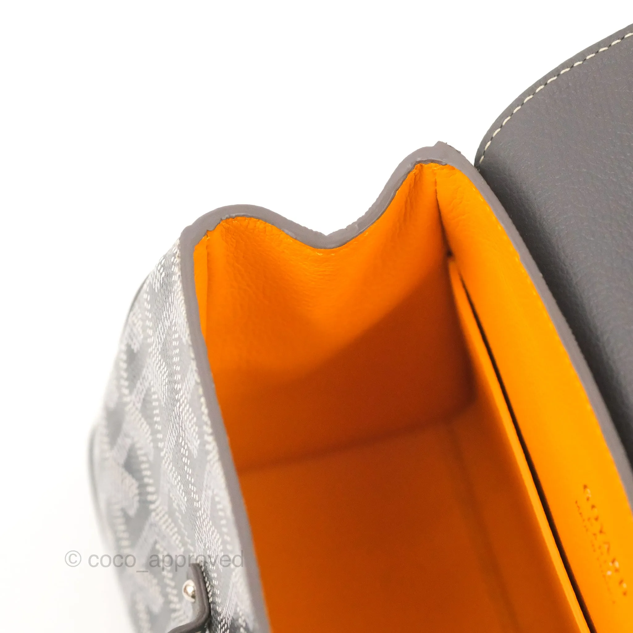 Goyard Sagon Mini Bag Chevroches Calfskin Grey Silver Hardware