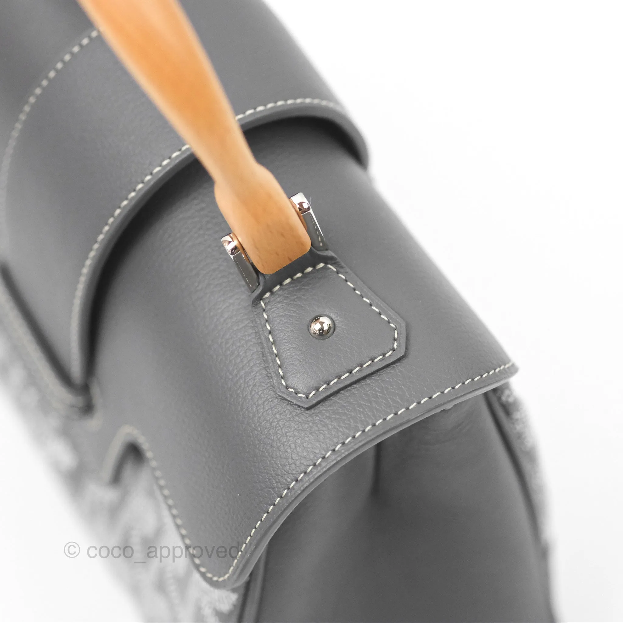 Goyard Sagon Mini Bag Chevroches Calfskin Grey Silver Hardware