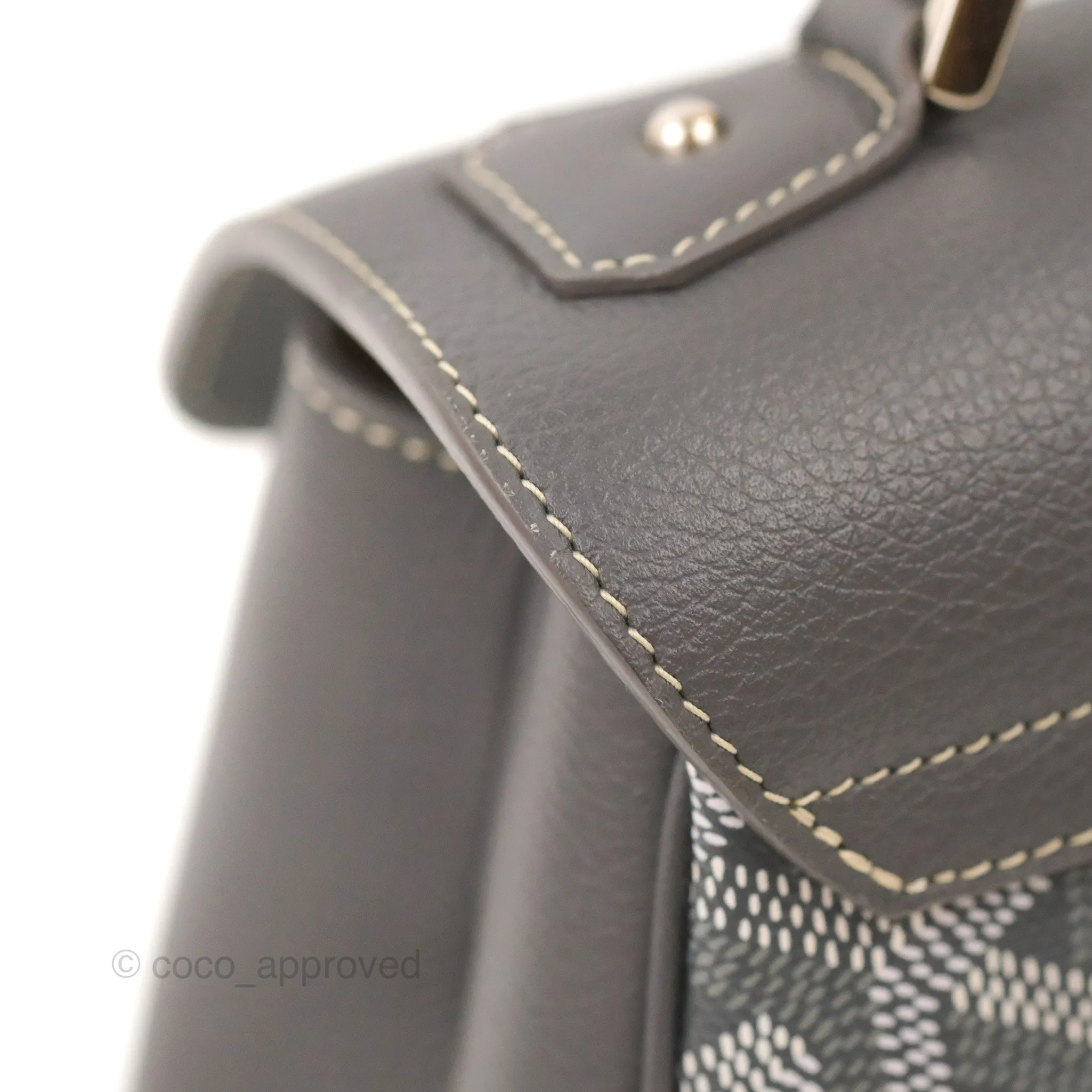 Goyard Sagon Mini Bag Chevroches Calfskin Grey Silver Hardware