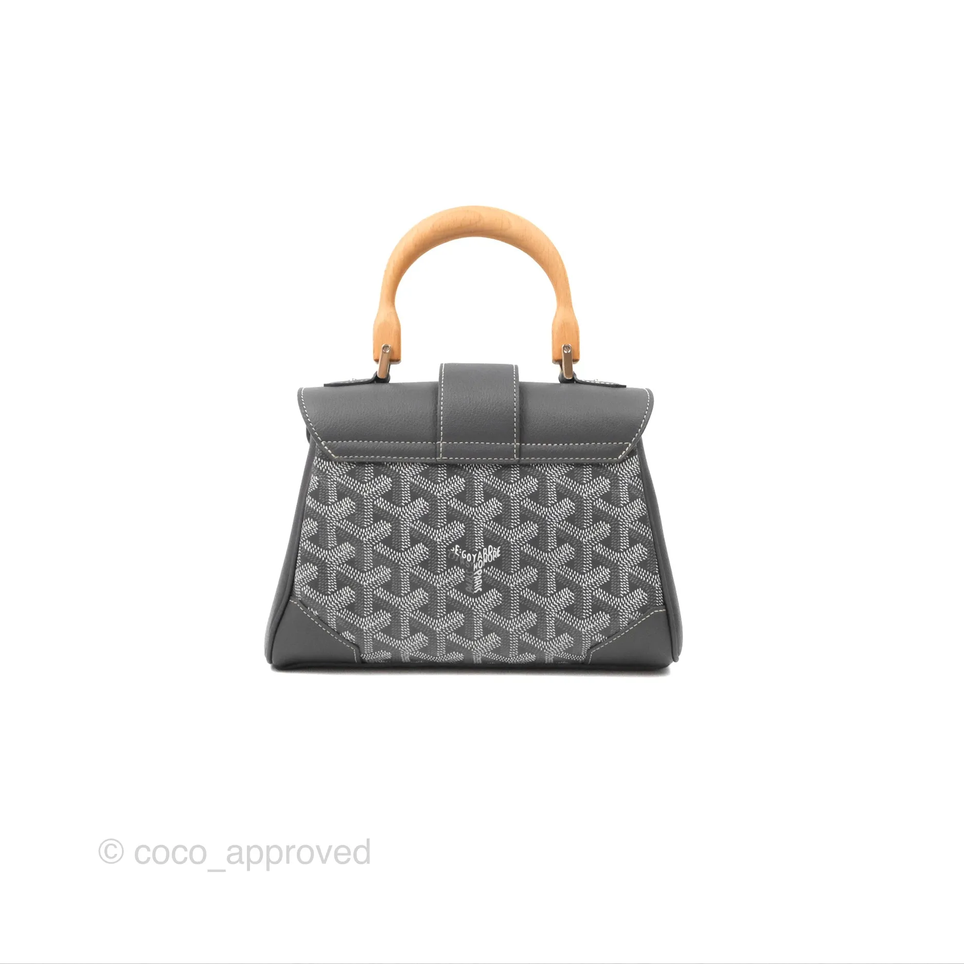 Goyard Sagon Mini Bag Chevroches Calfskin Grey Silver Hardware