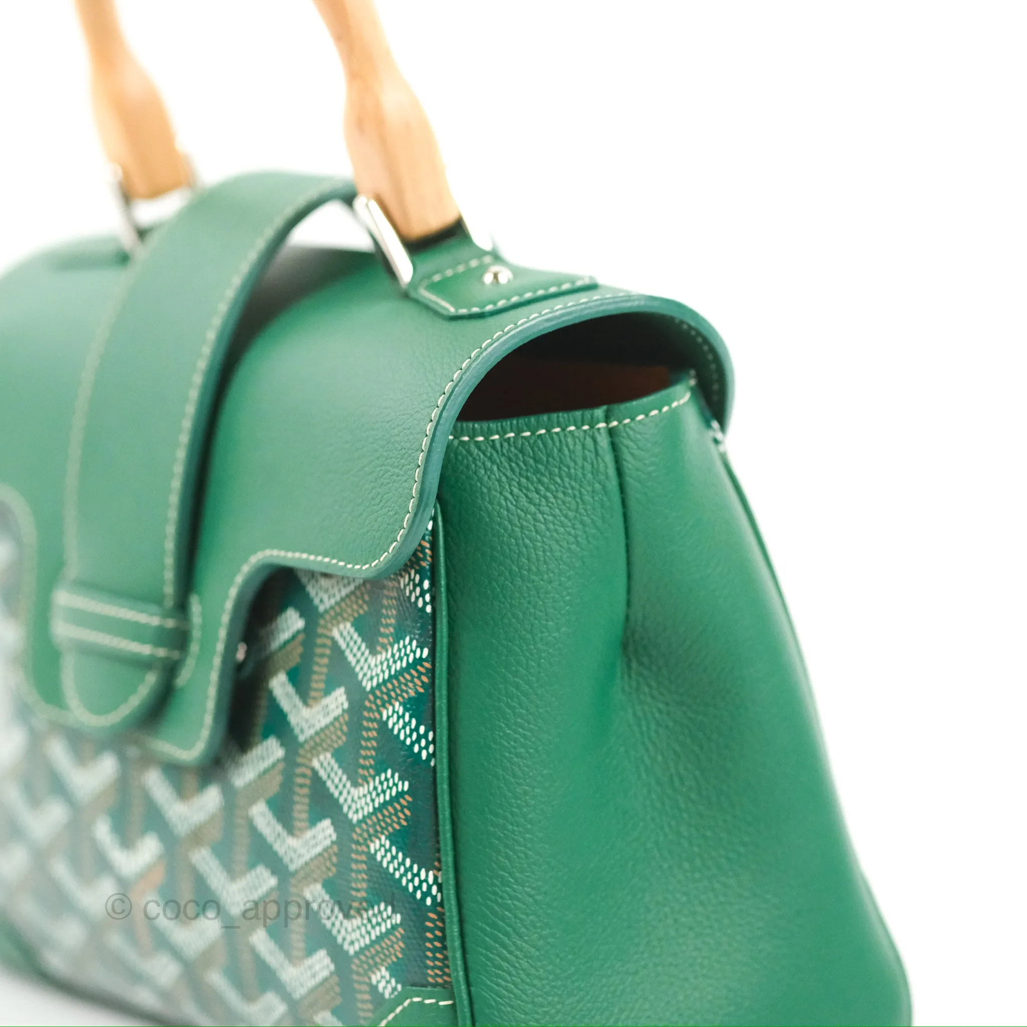 Goyard Sagon Mini Bag Green Goyardine Canvas/Chevroches Calfskin