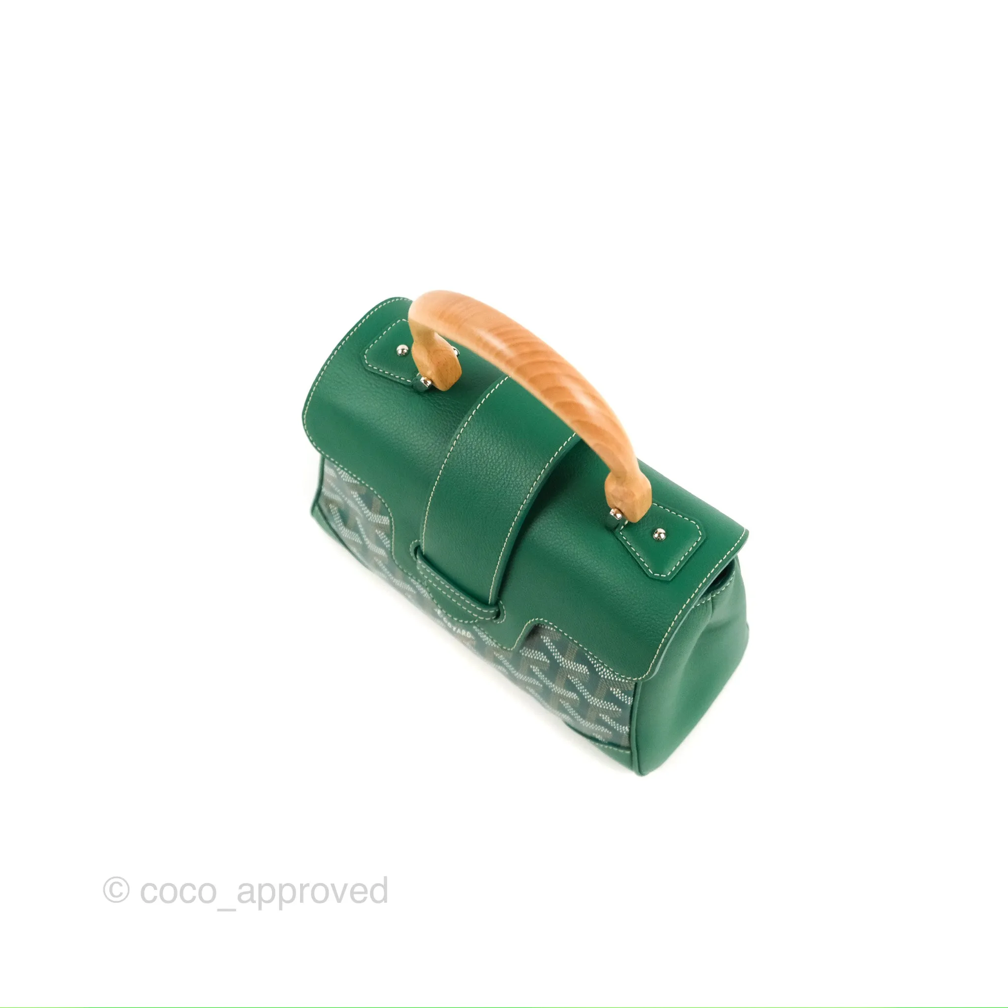 Goyard Sagon Mini Bag Green Goyardine Canvas/Chevroches Calfskin
