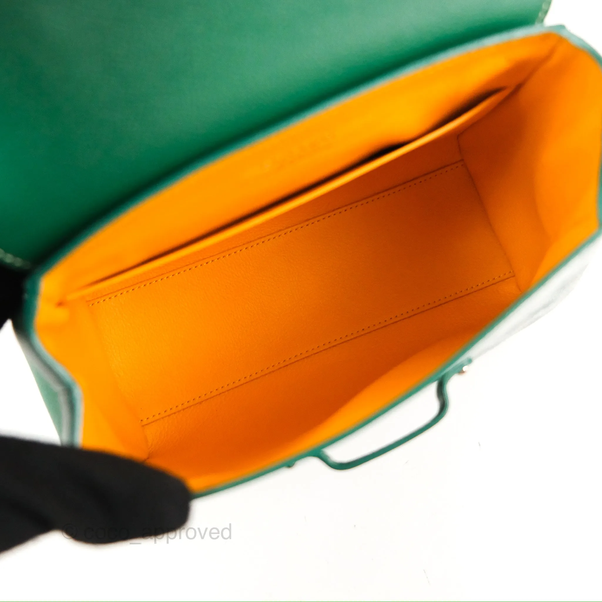 Goyard Sagon Mini Bag Green Goyardine Canvas/Chevroches Calfskin