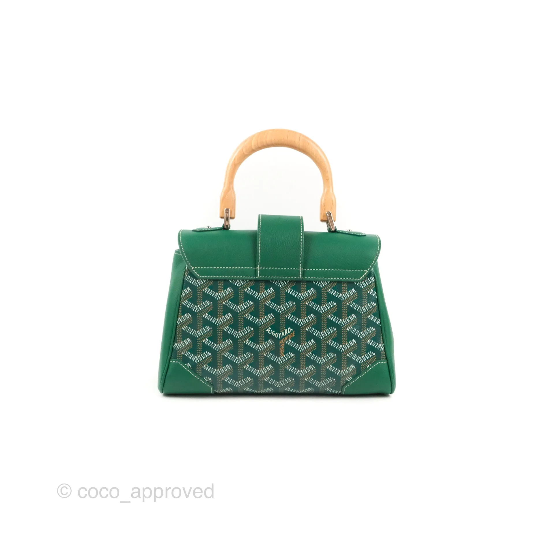 Goyard Sagon Mini Bag Green Goyardine Canvas/Chevroches Calfskin