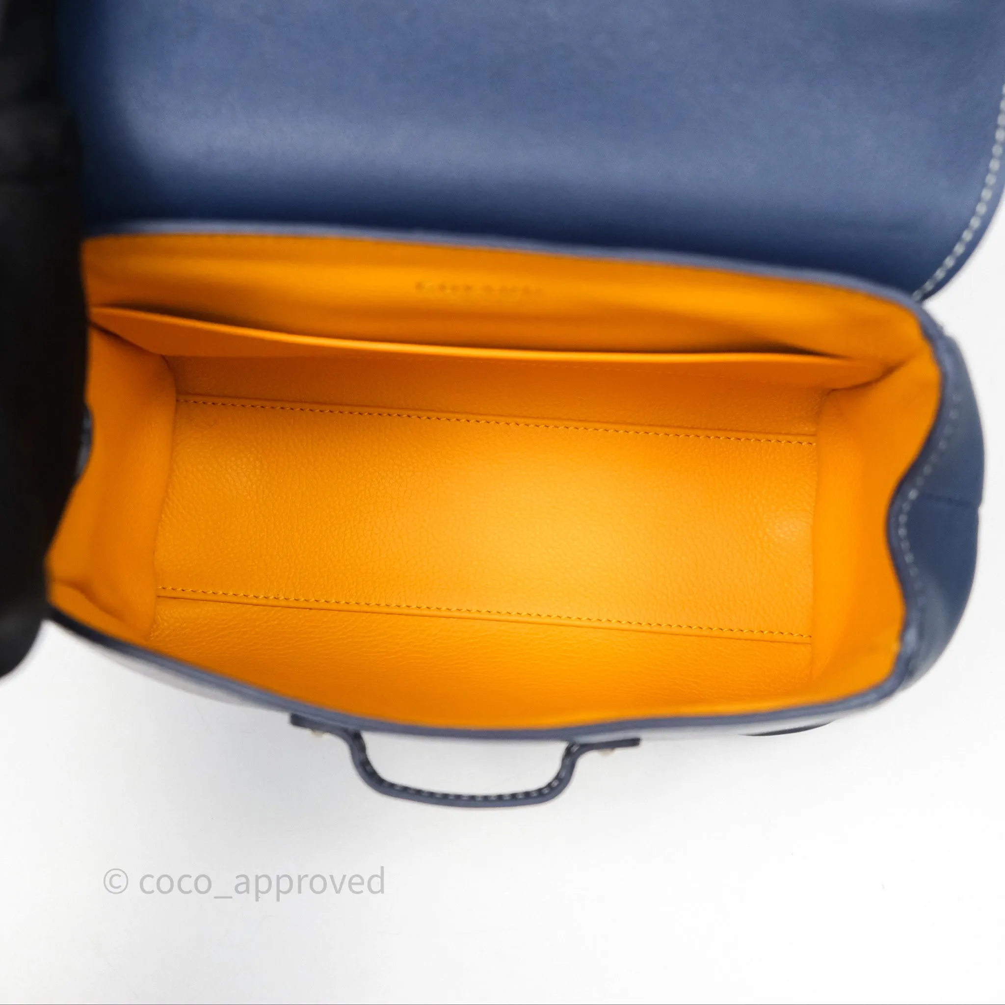 Goyard Sagon Mini Bag Navy Goyardine Canvas/ Chevroches Calfskin
