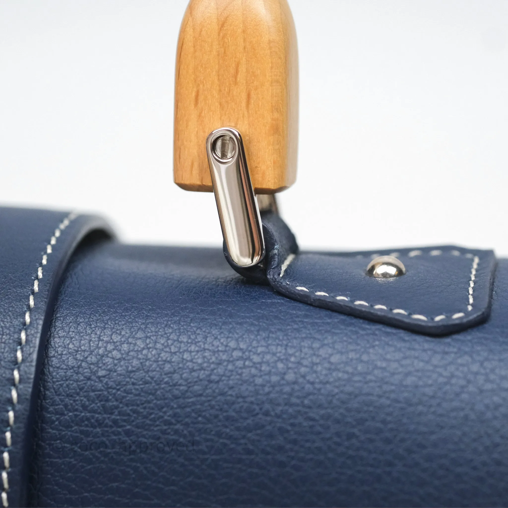 Goyard Sagon Mini Bag Navy Goyardine Canvas/ Chevroches Calfskin