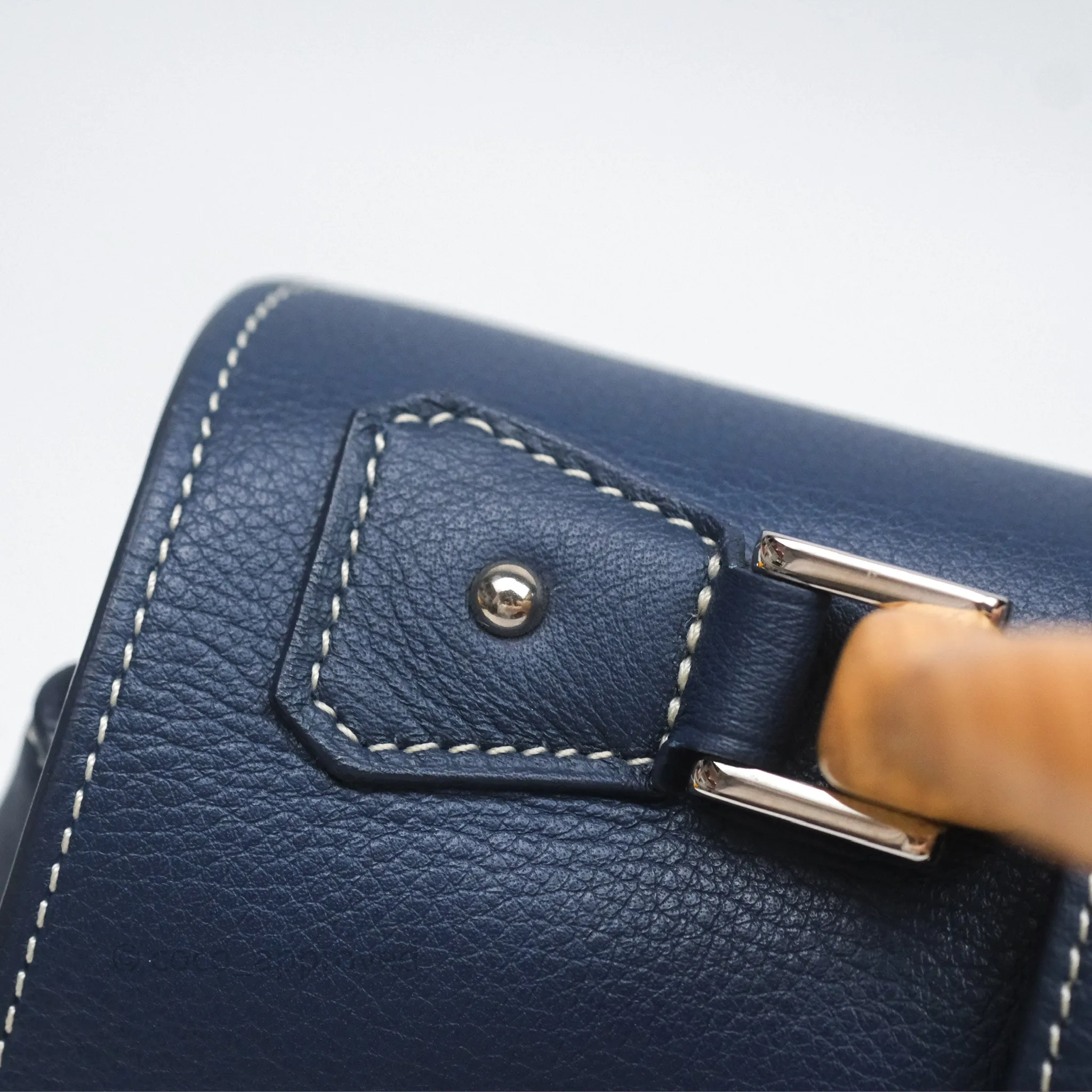 Goyard Sagon Mini Bag Navy Goyardine Canvas/ Chevroches Calfskin