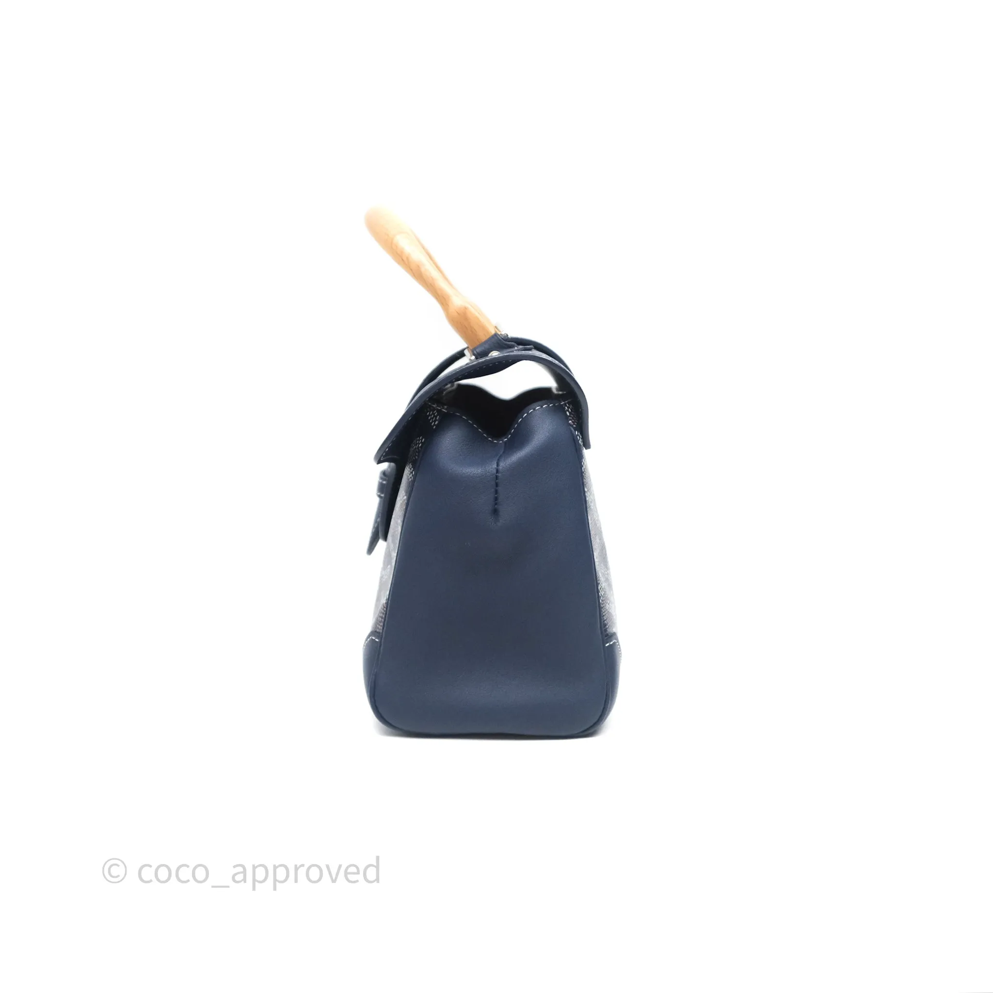 Goyard Sagon Mini Bag Navy Goyardine Canvas/ Chevroches Calfskin