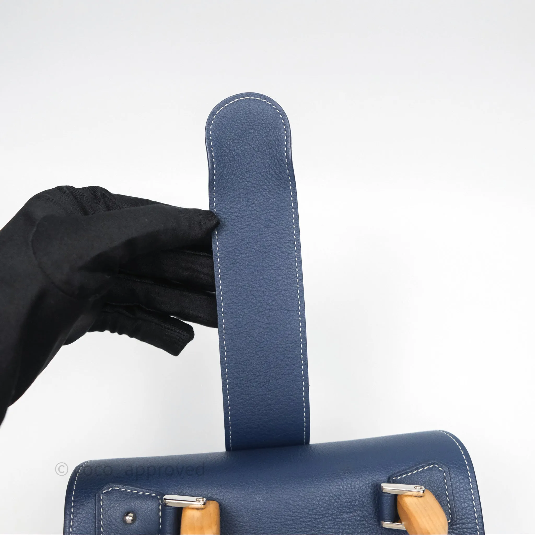 Goyard Sagon Mini Bag Navy Goyardine Canvas/ Chevroches Calfskin