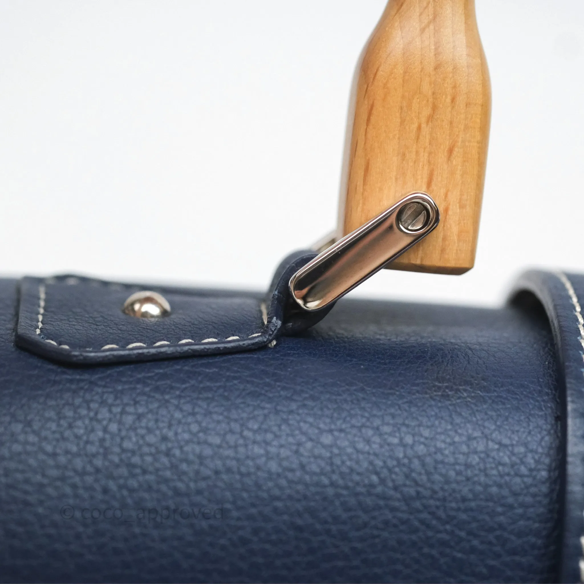 Goyard Sagon Mini Bag Navy Goyardine Canvas/ Chevroches Calfskin