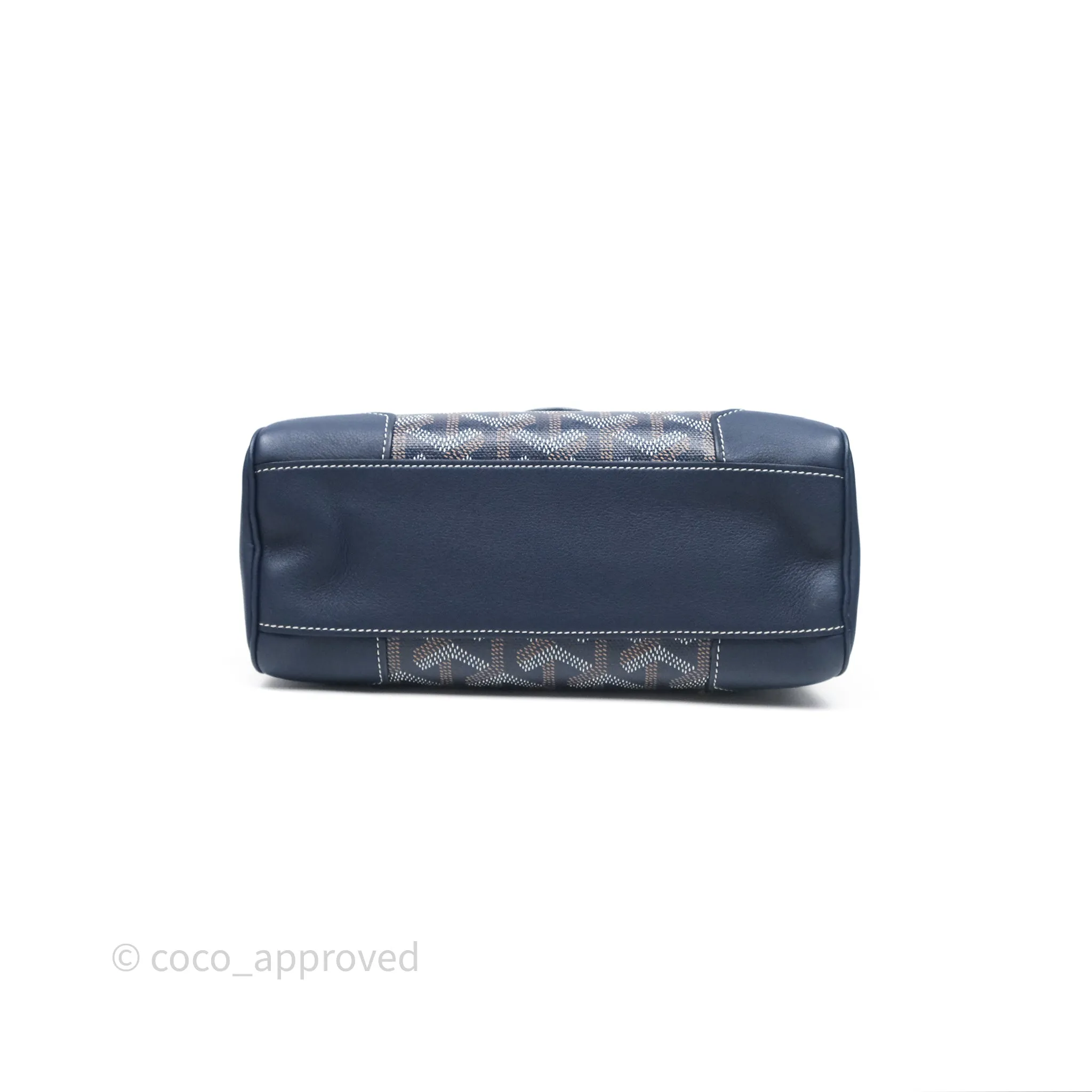 Goyard Sagon Mini Bag Navy Goyardine Canvas/ Chevroches Calfskin