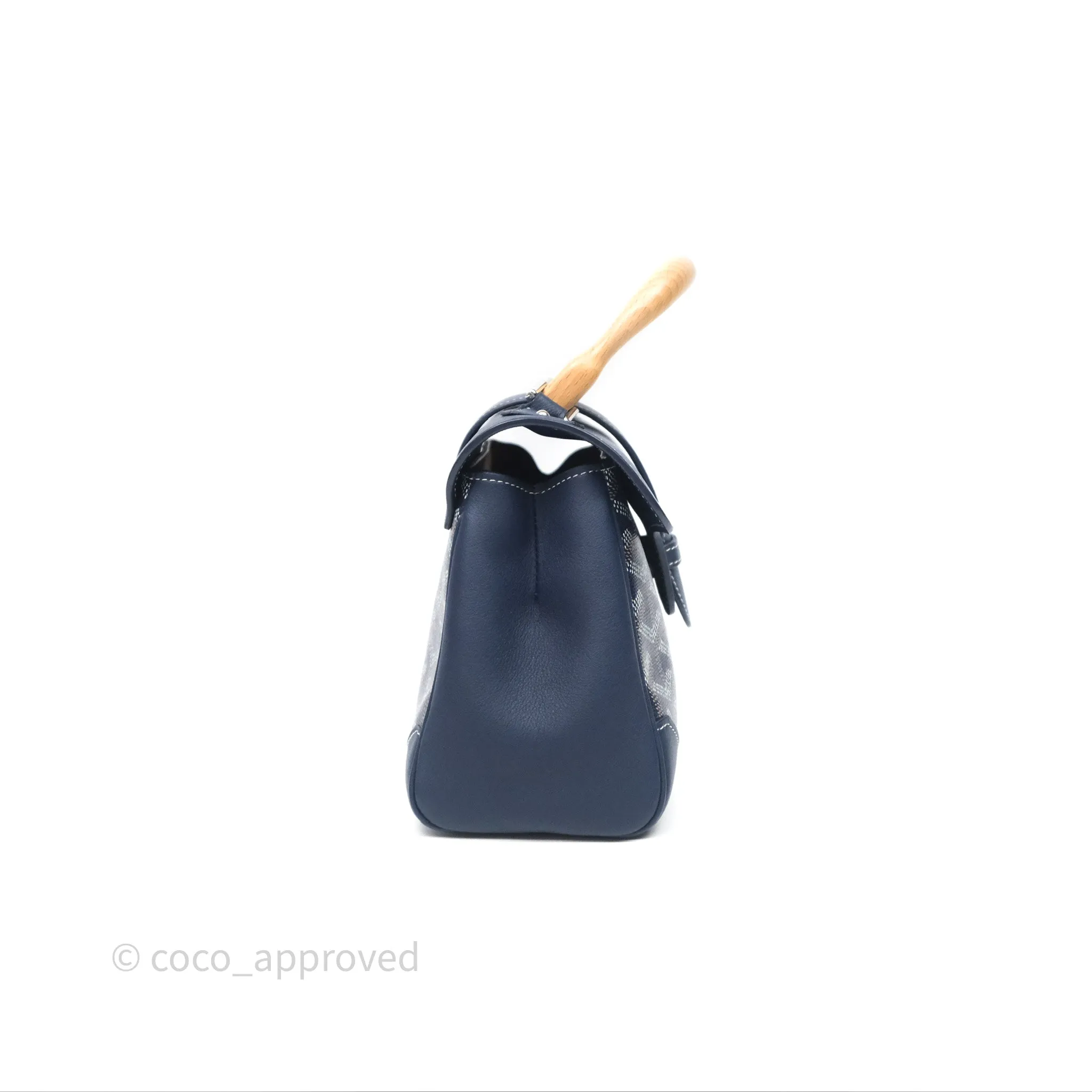 Goyard Sagon Mini Bag Navy Goyardine Canvas/ Chevroches Calfskin