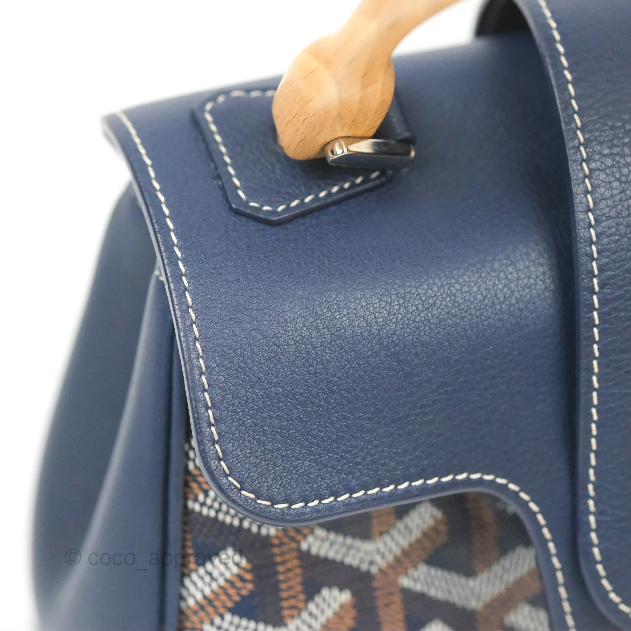 Goyard Sagon Mini Bag Navy Goyardine Canvas/Chevroches Calfskin