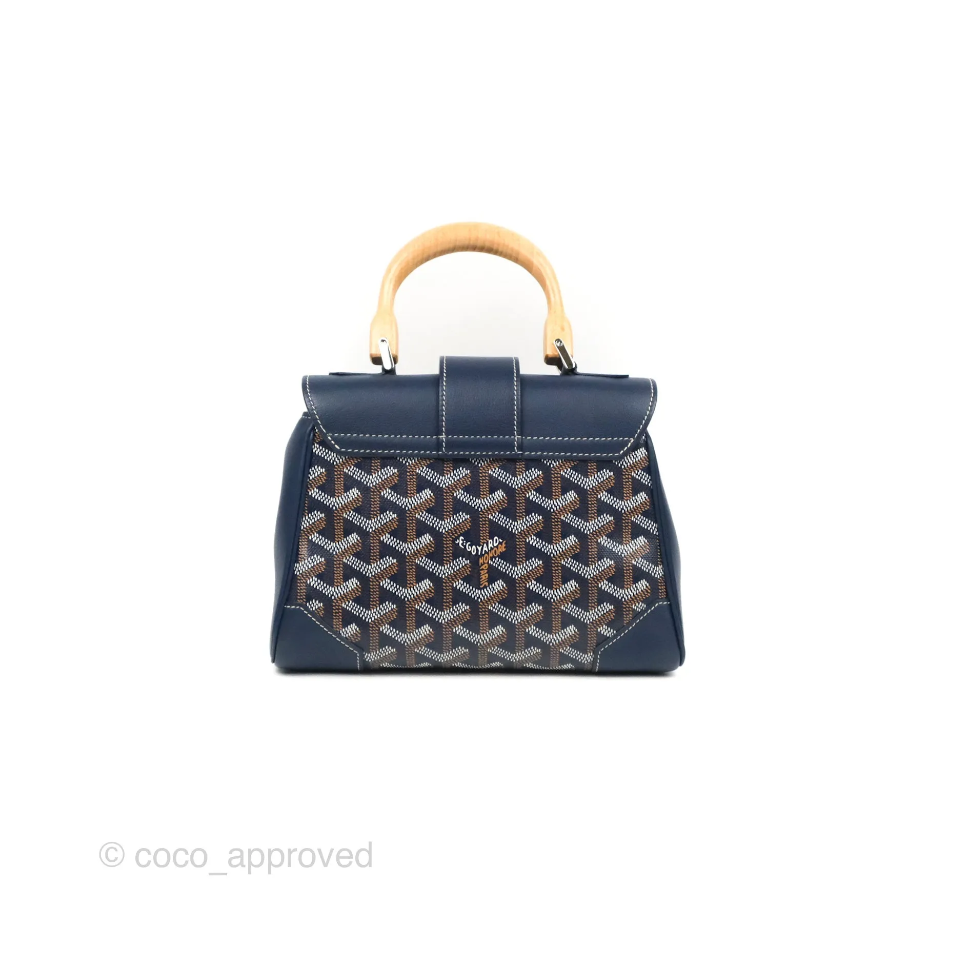 Goyard Sagon Mini Bag Navy Goyardine Canvas/Chevroches Calfskin