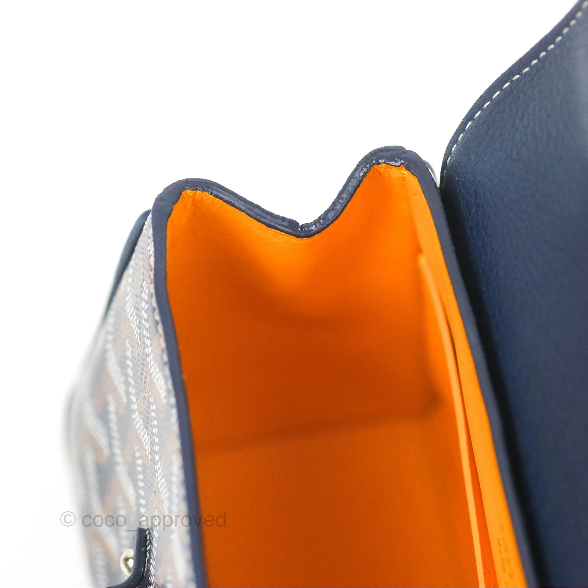 Goyard Sagon Mini Bag Navy Goyardine Canvas/Chevroches Calfskin
