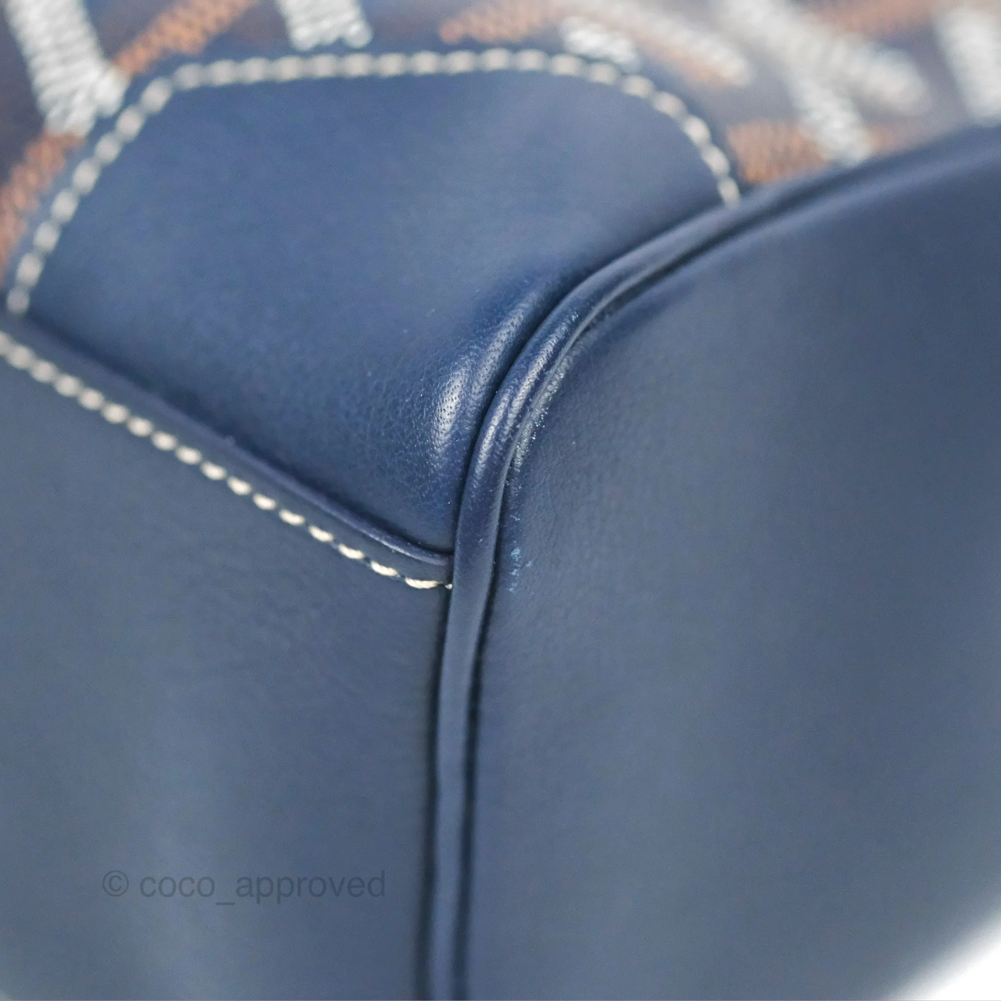 Goyard Sagon Mini Bag Navy Goyardine Canvas/Chevroches Calfskin
