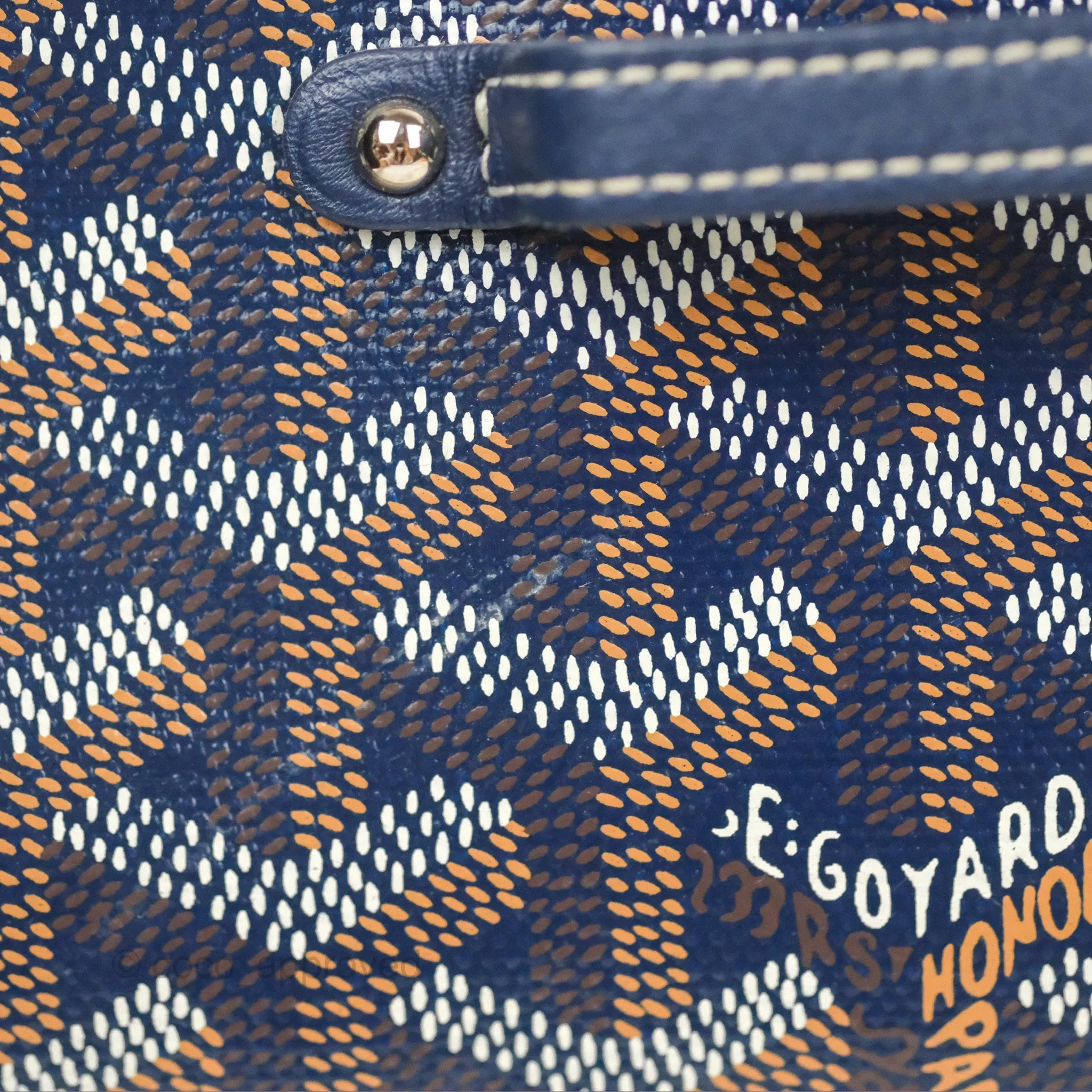 Goyard Sagon Mini Bag Navy Goyardine Canvas/Chevroches Calfskin