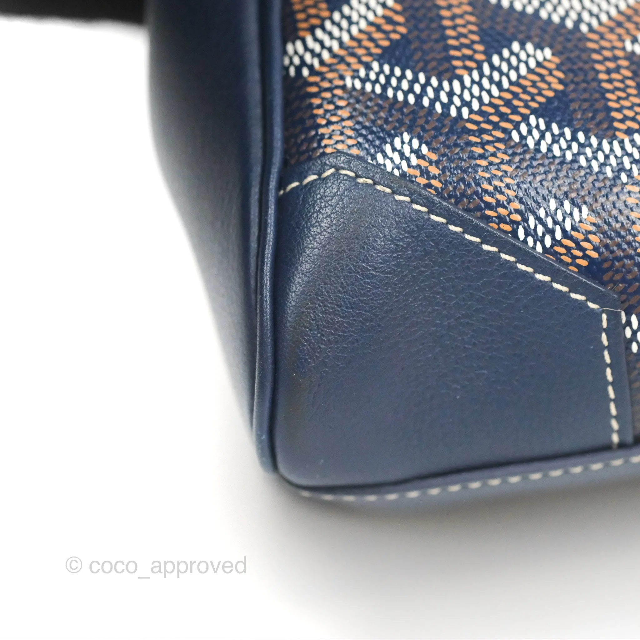 Goyard Sagon Mini Bag Navy Goyardine Canvas/Chevroches Calfskin