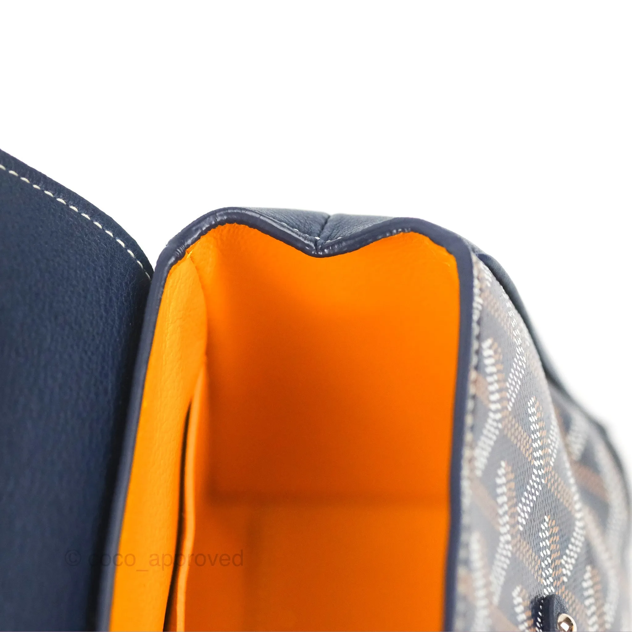 Goyard Sagon Mini Bag Navy Goyardine Canvas/Chevroches Calfskin