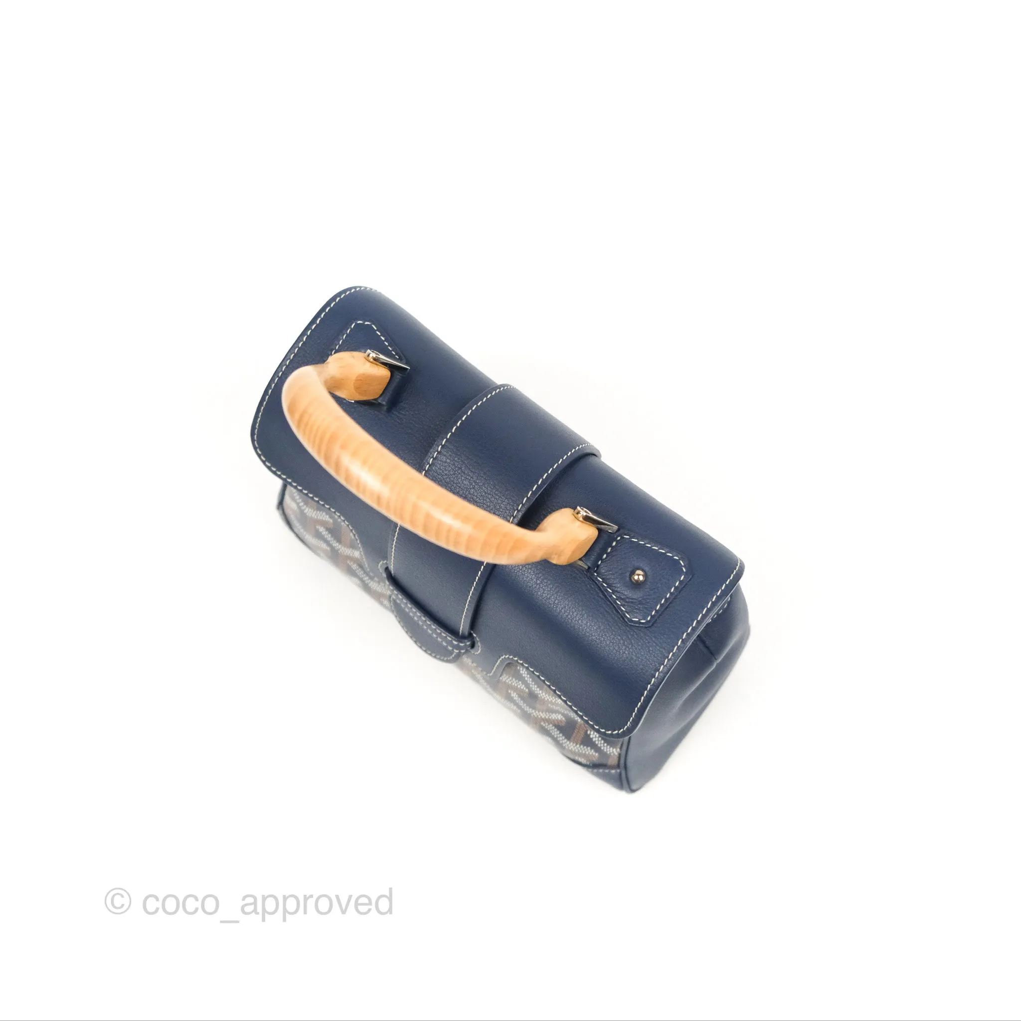Goyard Sagon Mini Bag Navy Goyardine Canvas/Chevroches Calfskin