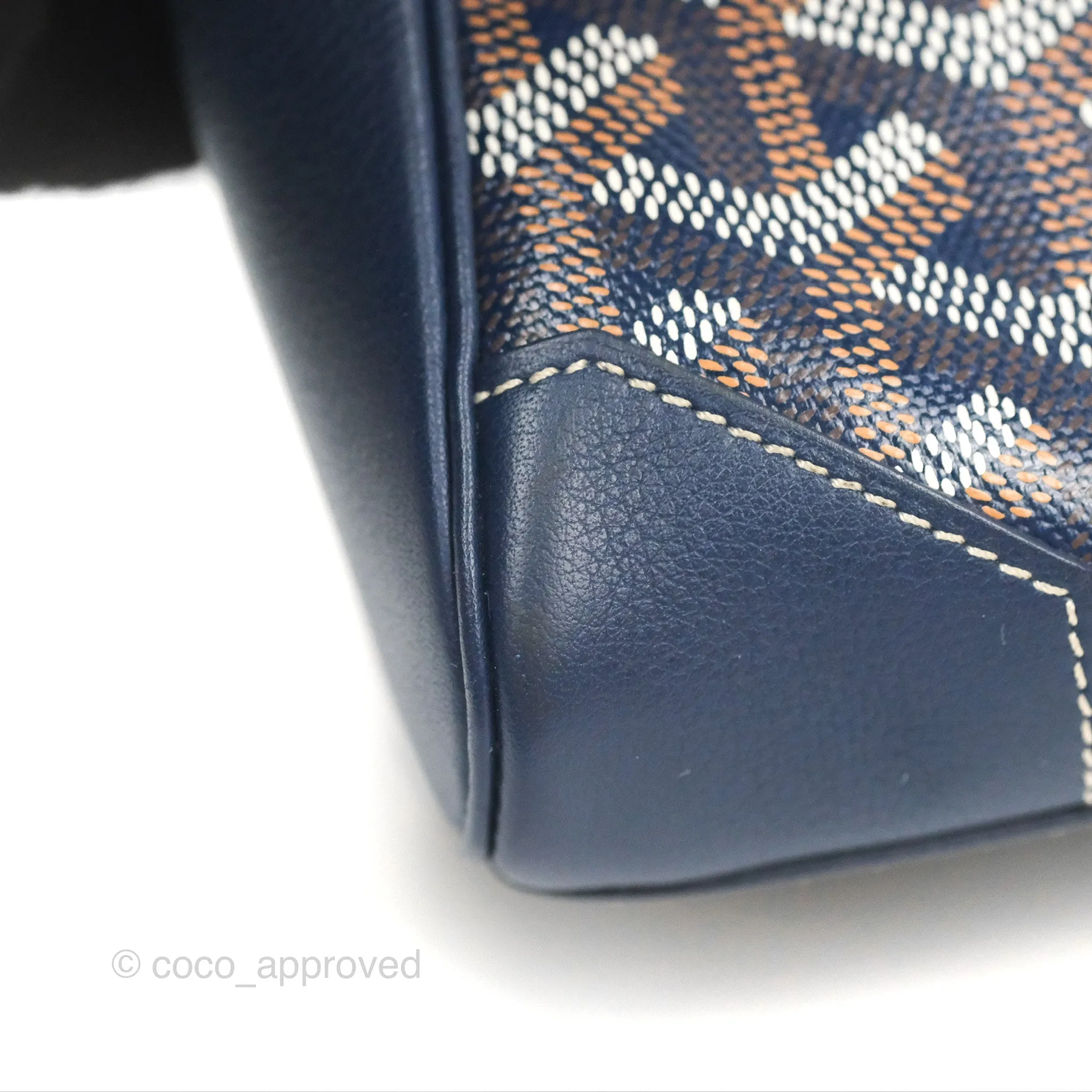 Goyard Sagon Mini Bag Navy Goyardine Canvas/Chevroches Calfskin