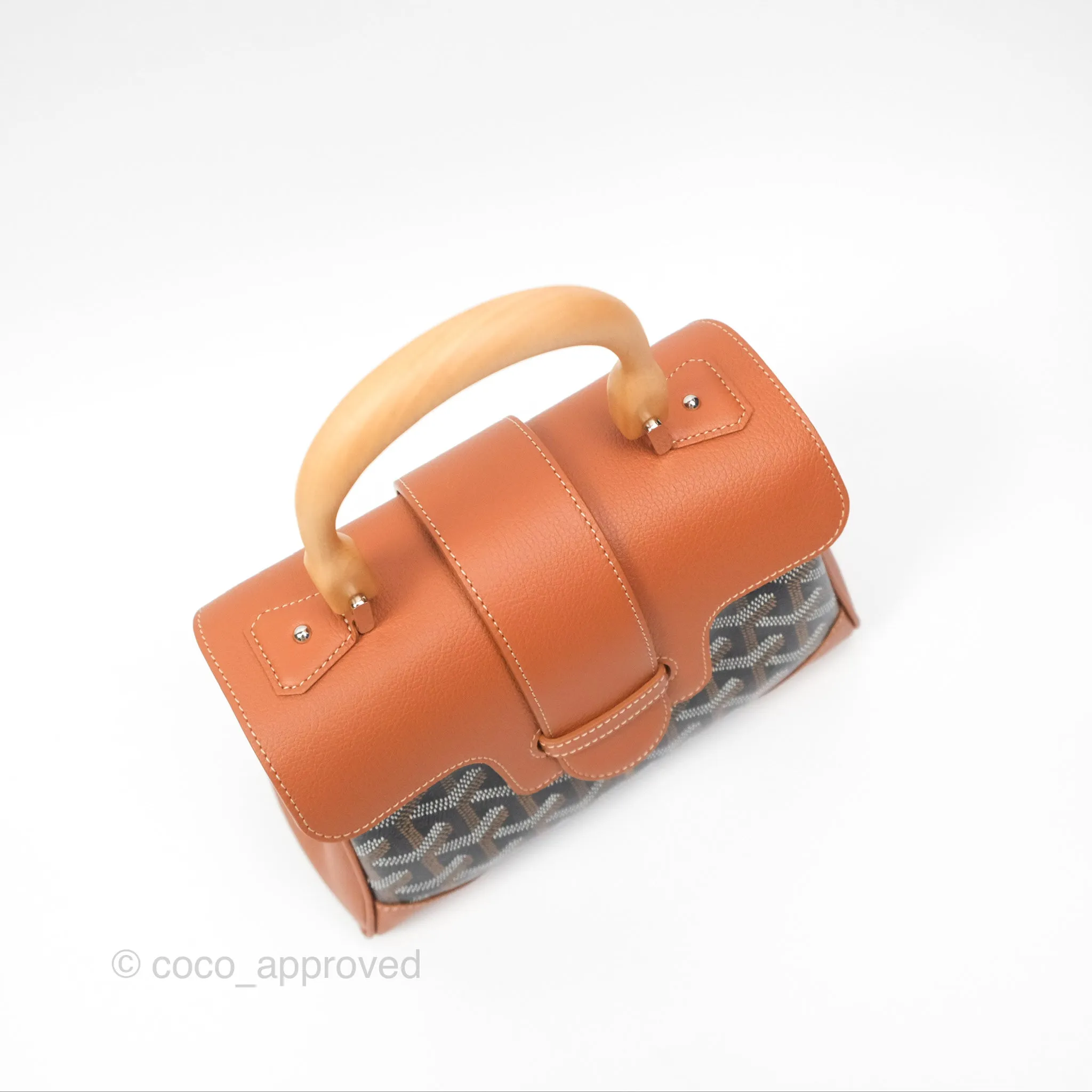 Goyard Sagon Mini Bag Tan Goyardine Canvas/Chevroches Calfskin