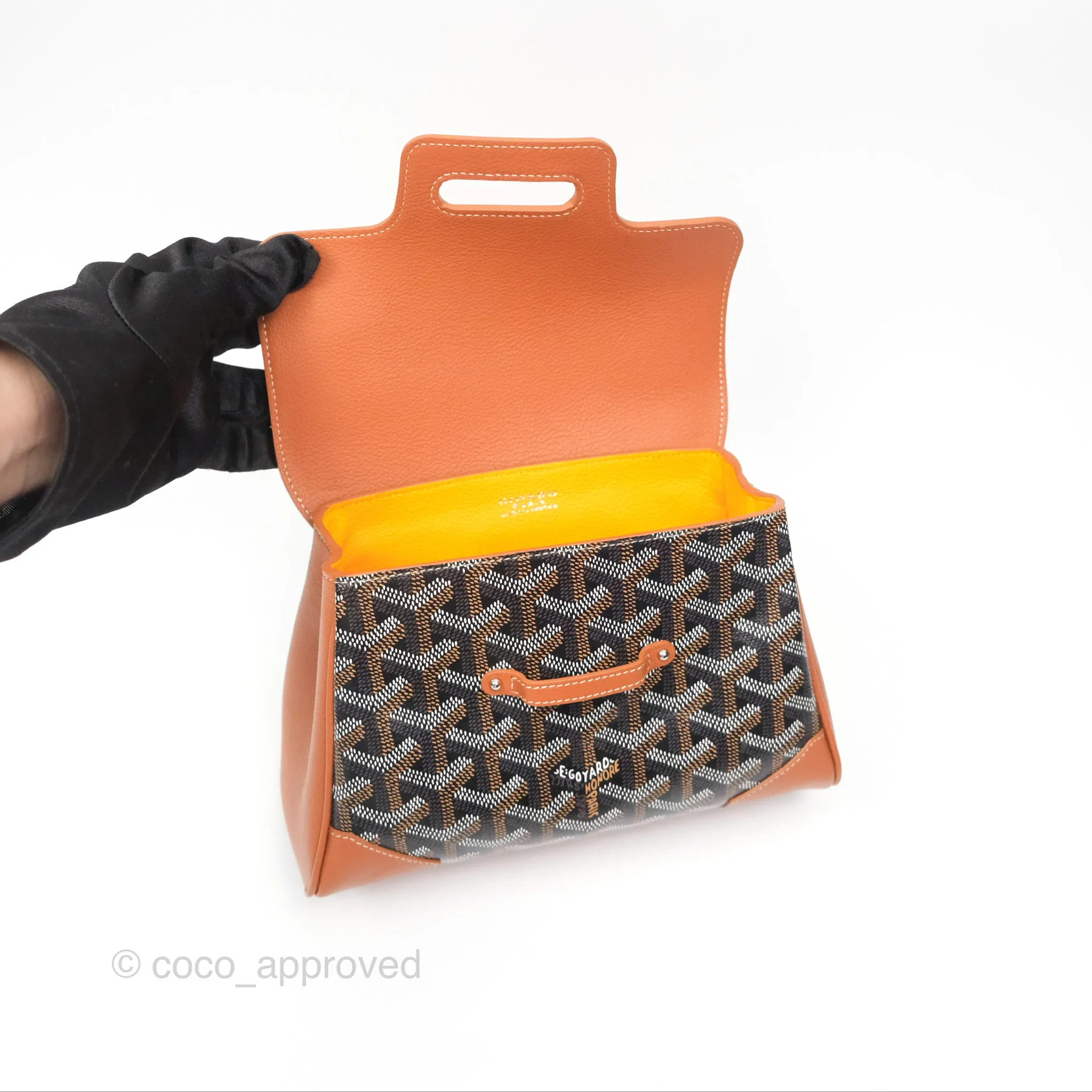 Goyard Sagon Mini Bag Tan Goyardine Canvas/Chevroches Calfskin