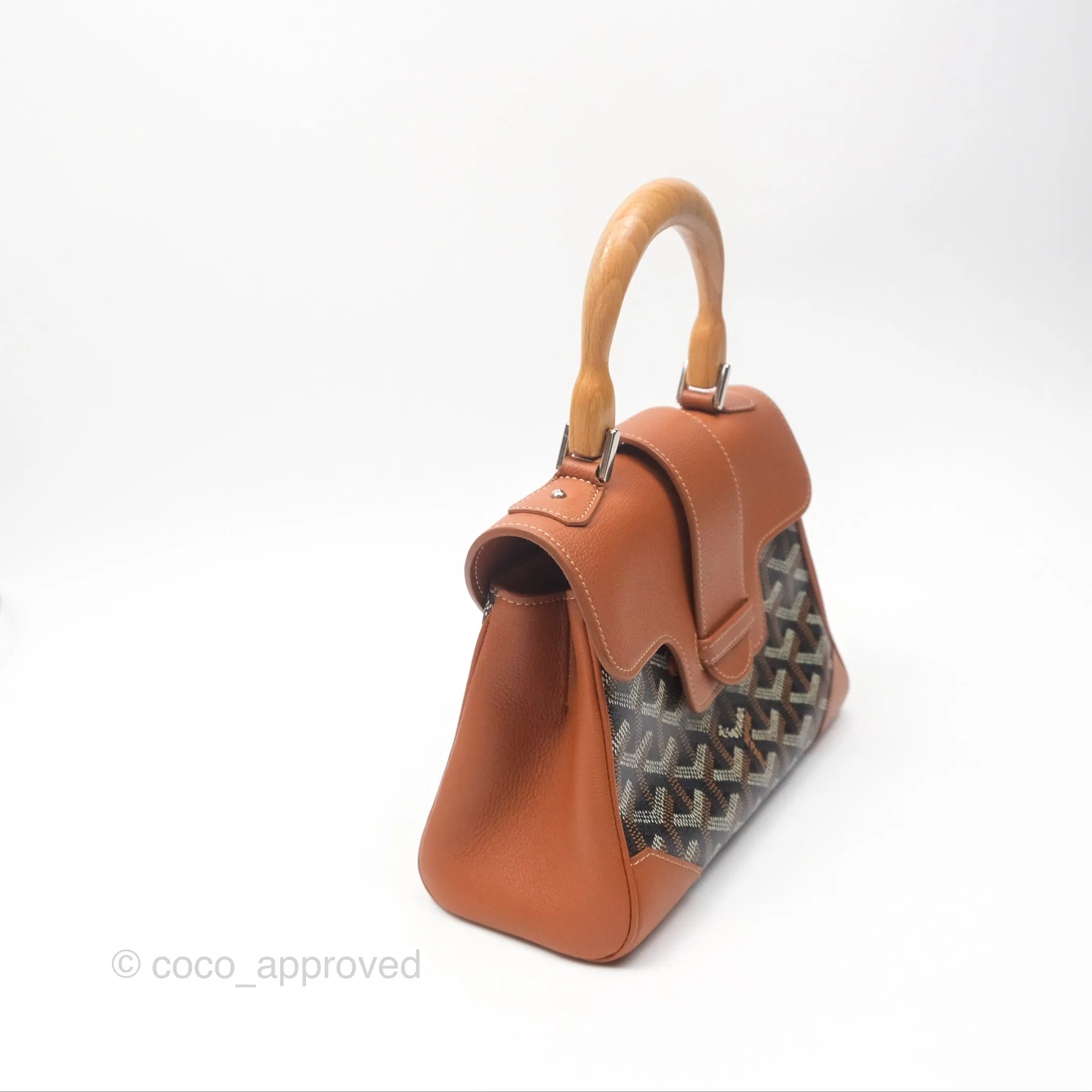 Goyard Sagon Mini Bag Tan Goyardine Canvas/Chevroches Calfskin