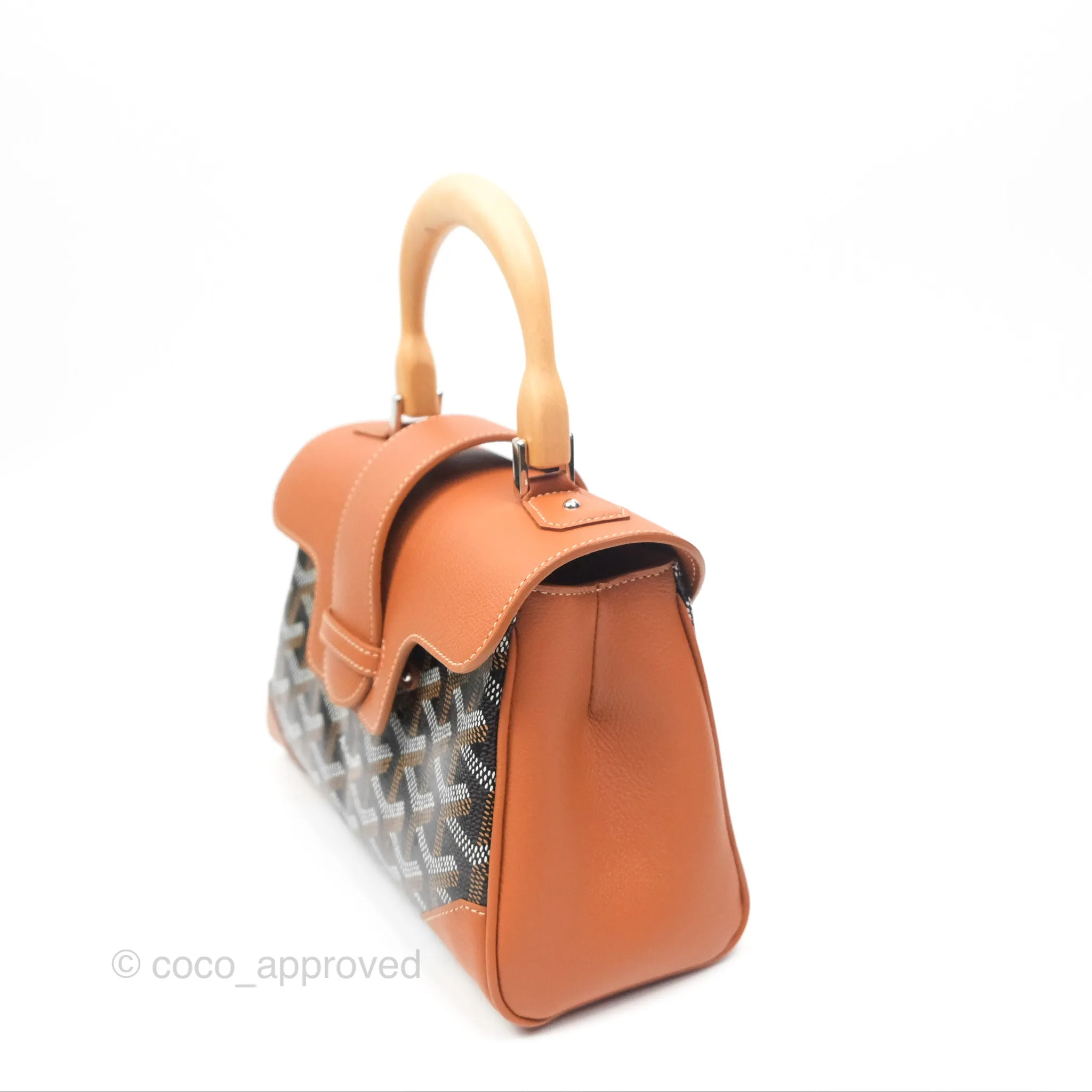 Goyard Sagon Mini Bag Tan Goyardine Canvas/Chevroches Calfskin