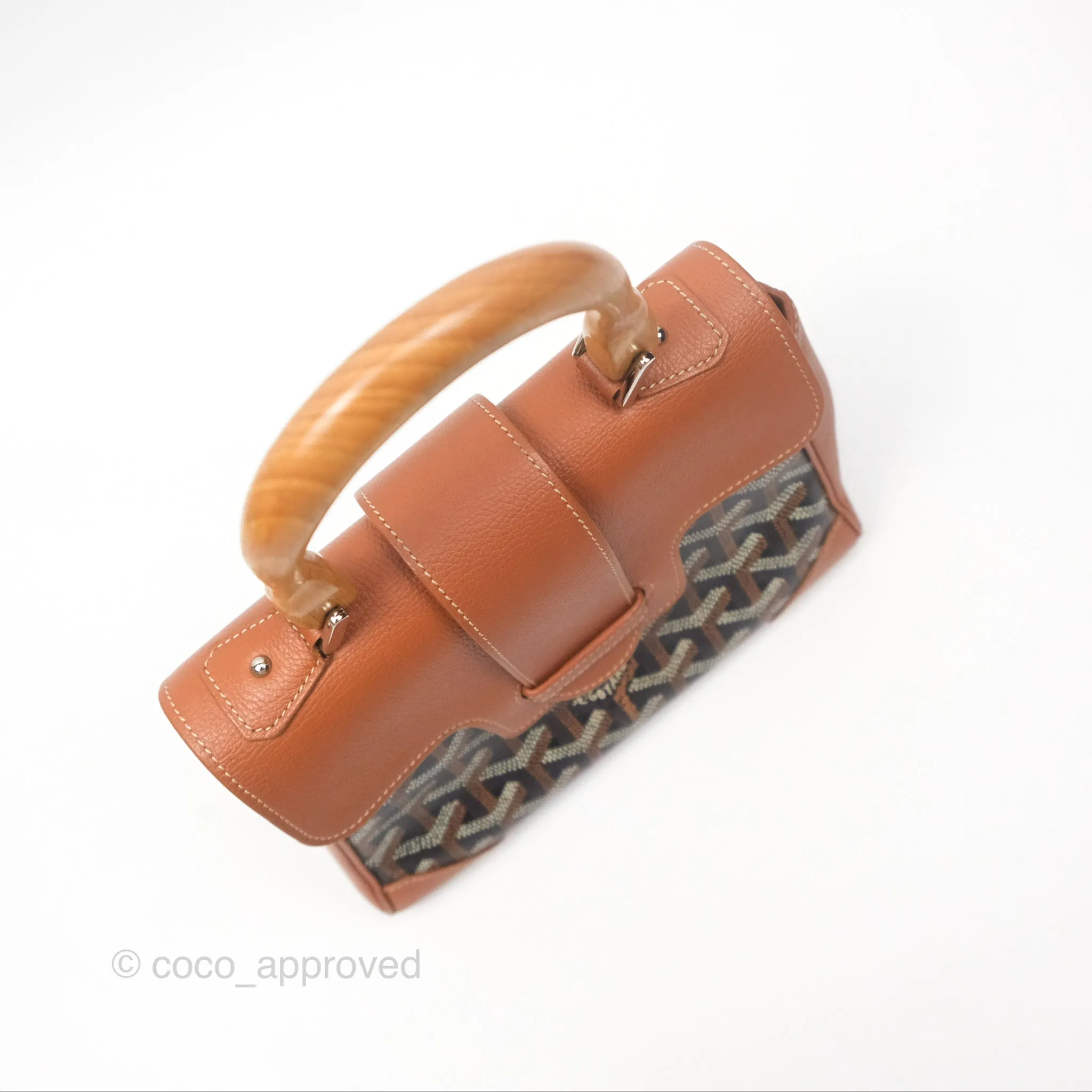 Goyard Sagon Mini Bag Tan Goyardine Canvas/Chevroches Calfskin