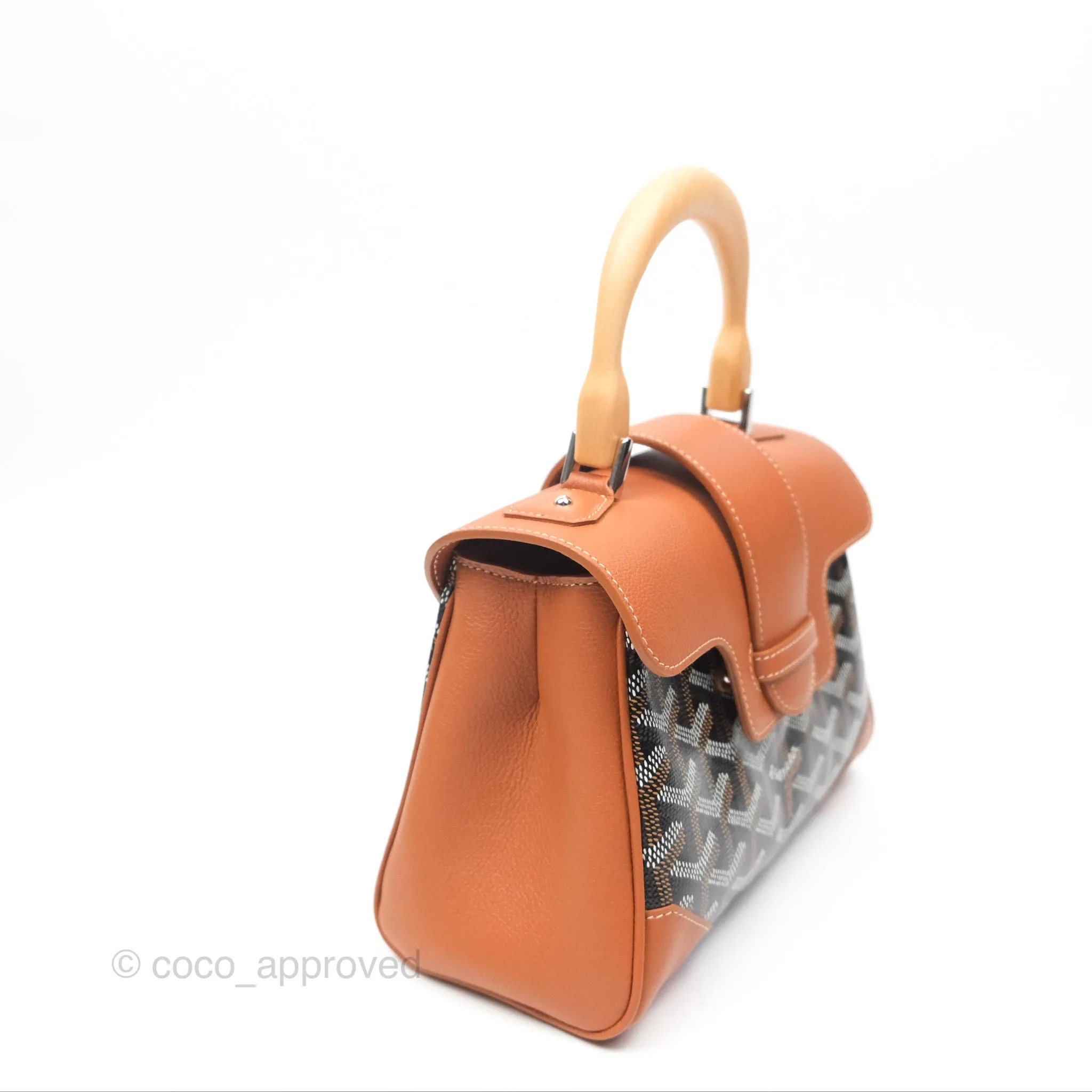 Goyard Sagon Mini Bag Tan Goyardine Canvas/Chevroches Calfskin