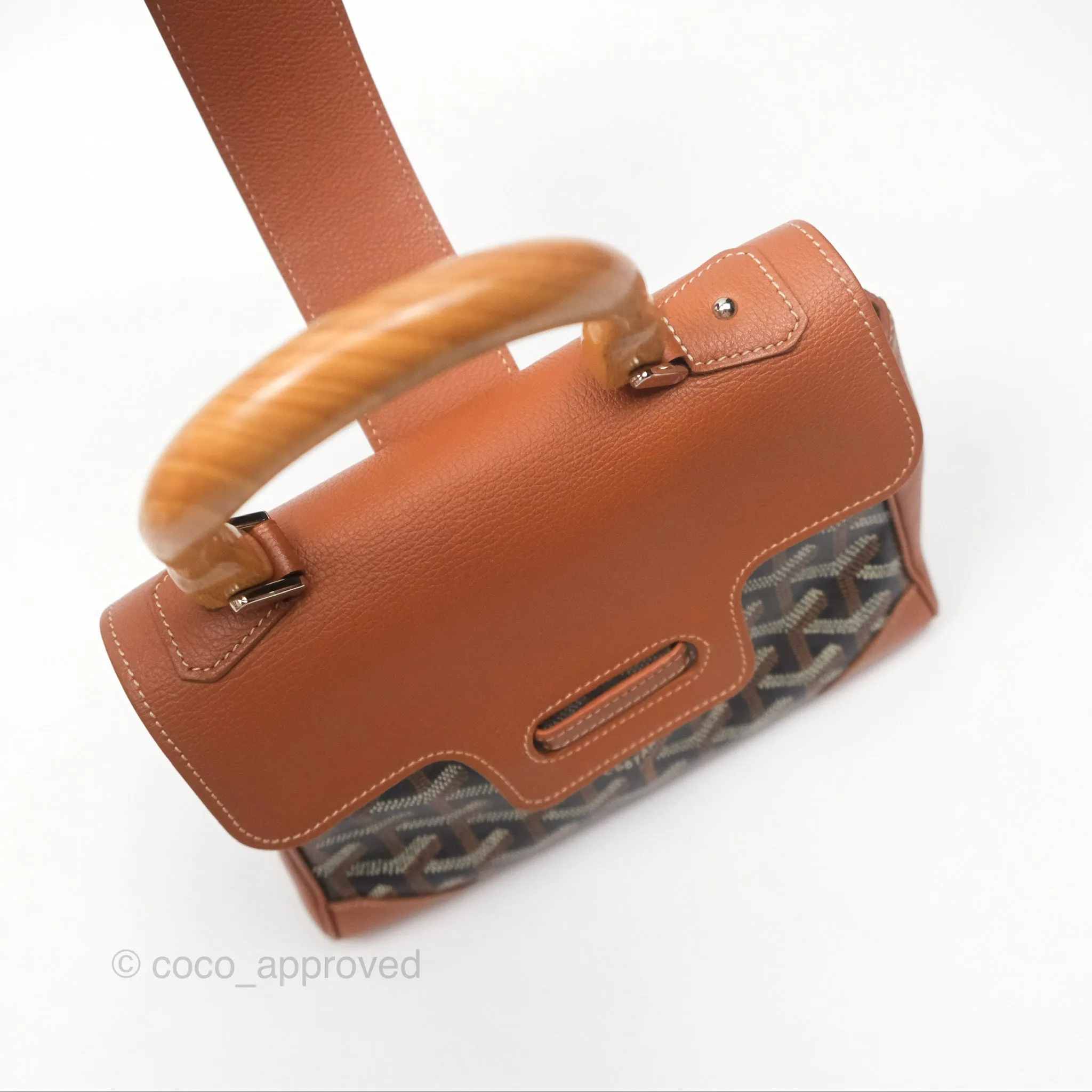 Goyard Sagon Mini Bag Tan Goyardine Canvas/Chevroches Calfskin