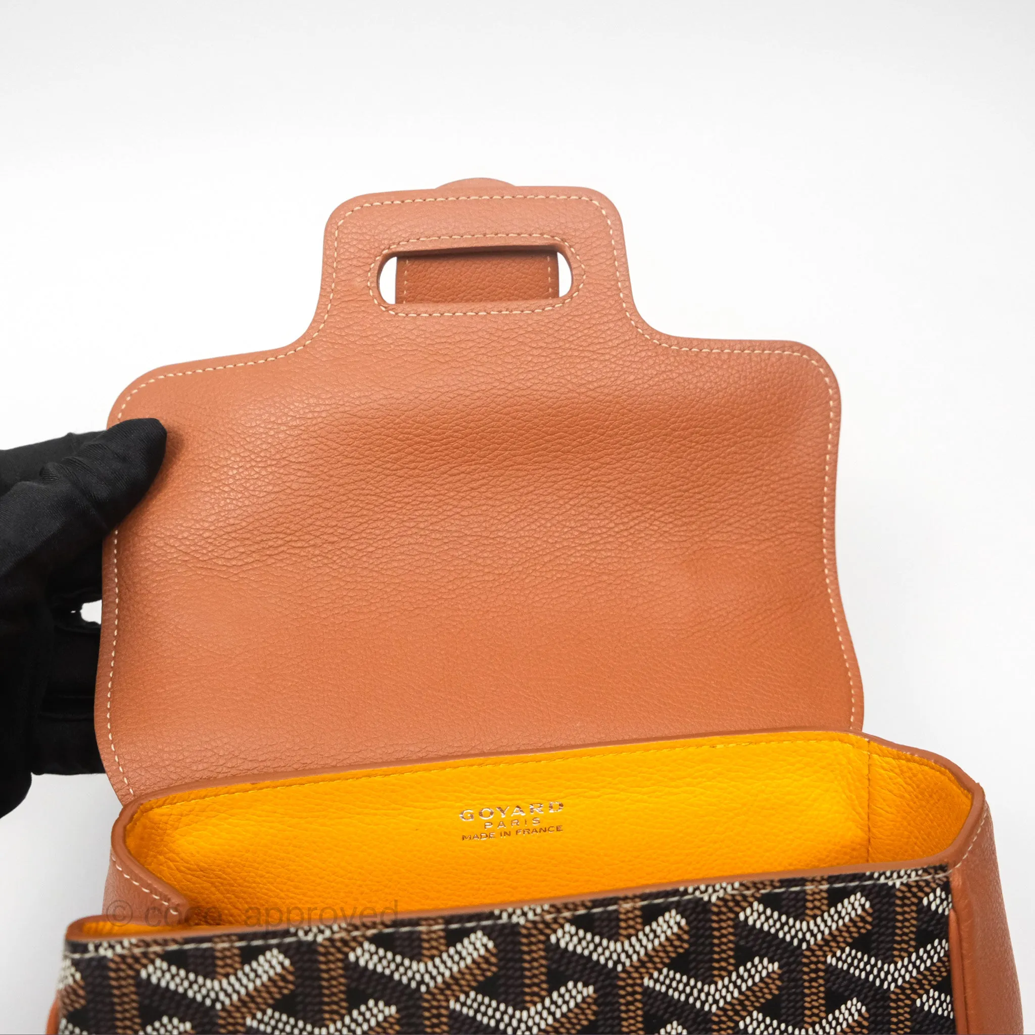 Goyard Sagon Mini Bag Tan Goyardine Canvas/Chevroches Calfskin