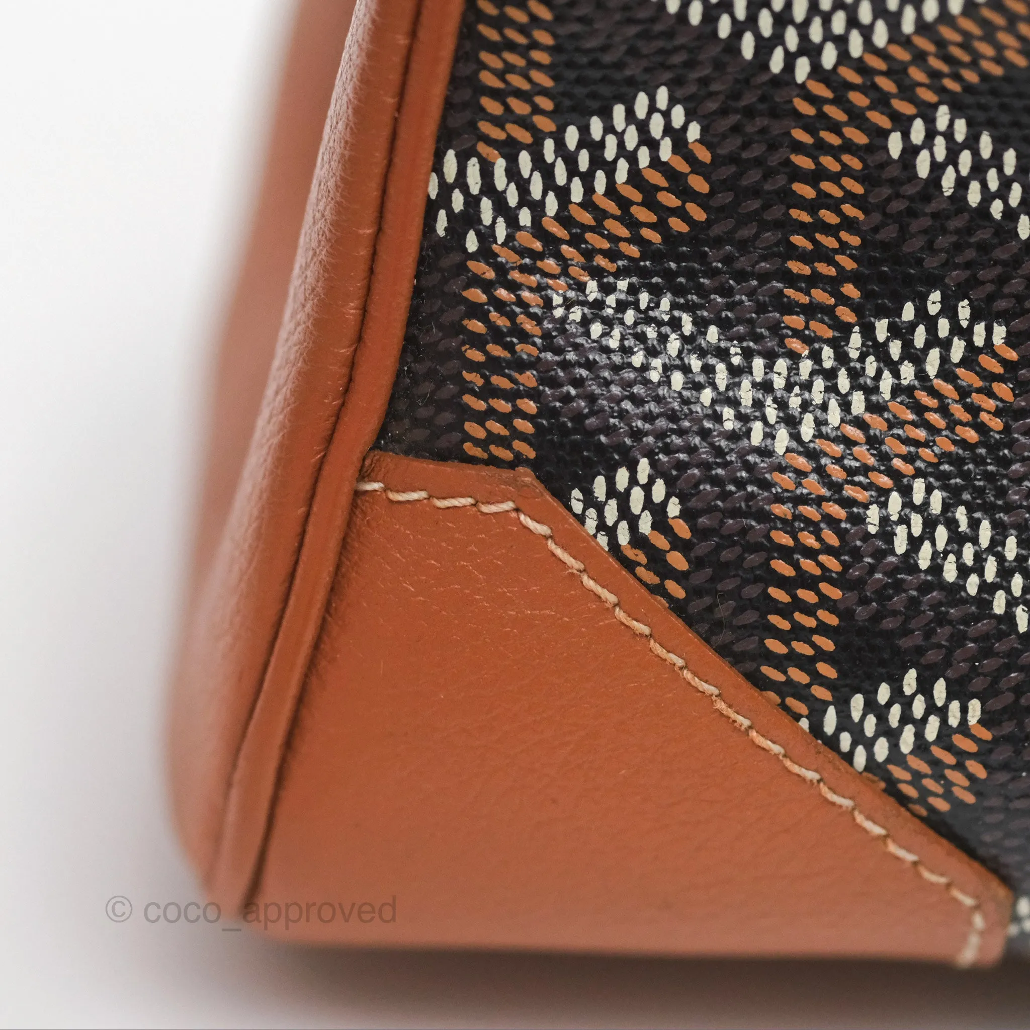 Goyard Sagon Mini Bag Tan Goyardine Canvas/Chevroches Calfskin