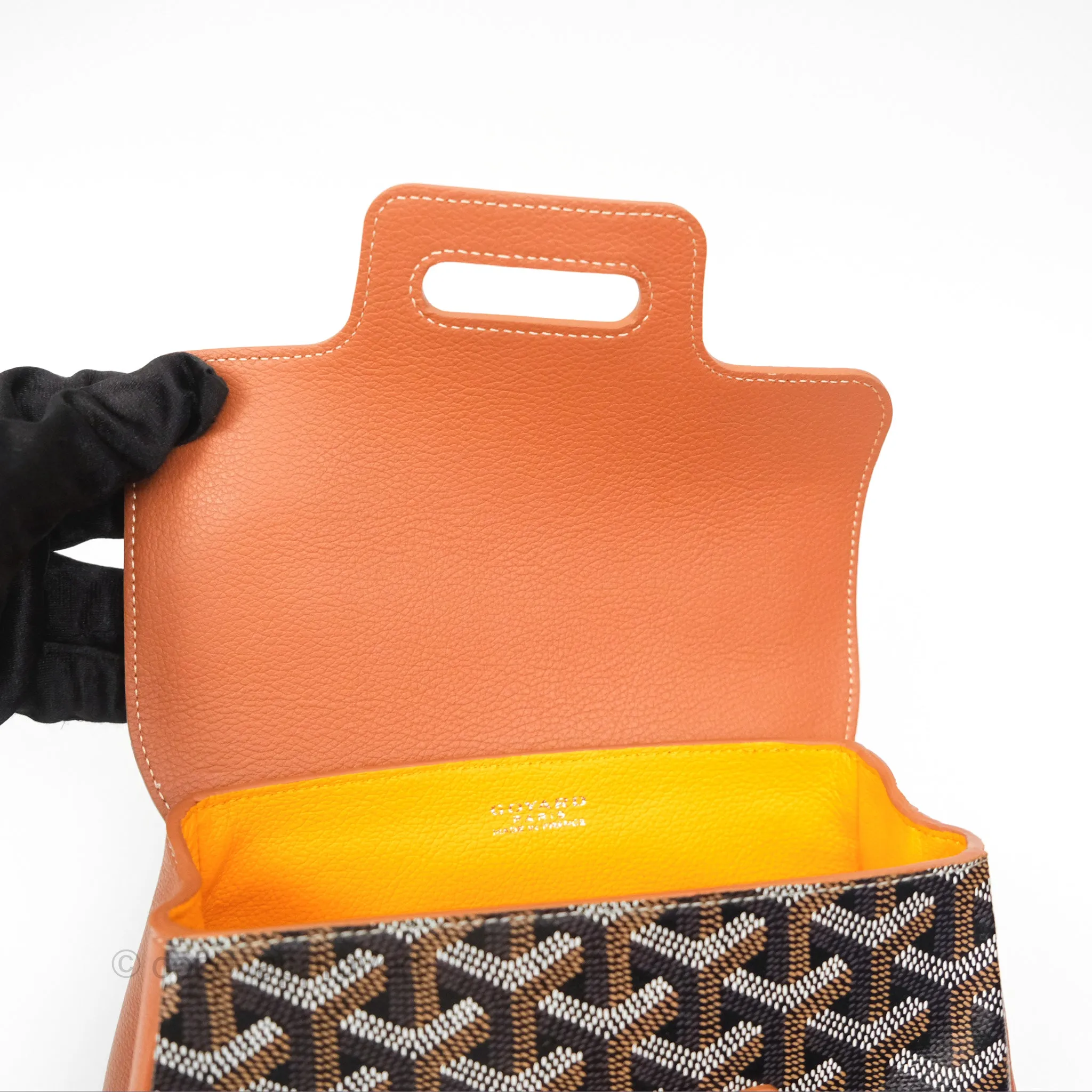 Goyard Sagon Mini Bag Tan Goyardine Canvas/Chevroches Calfskin