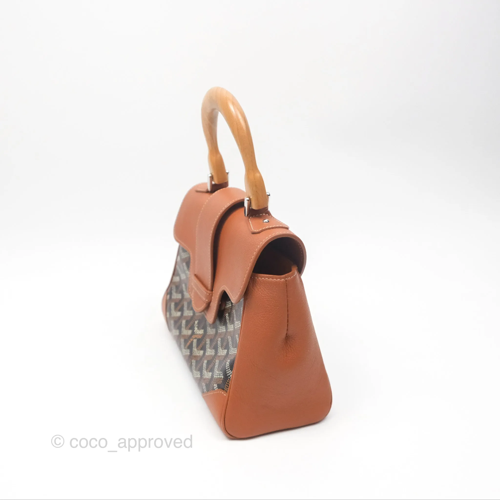 Goyard Sagon Mini Bag Tan Goyardine Canvas/Chevroches Calfskin