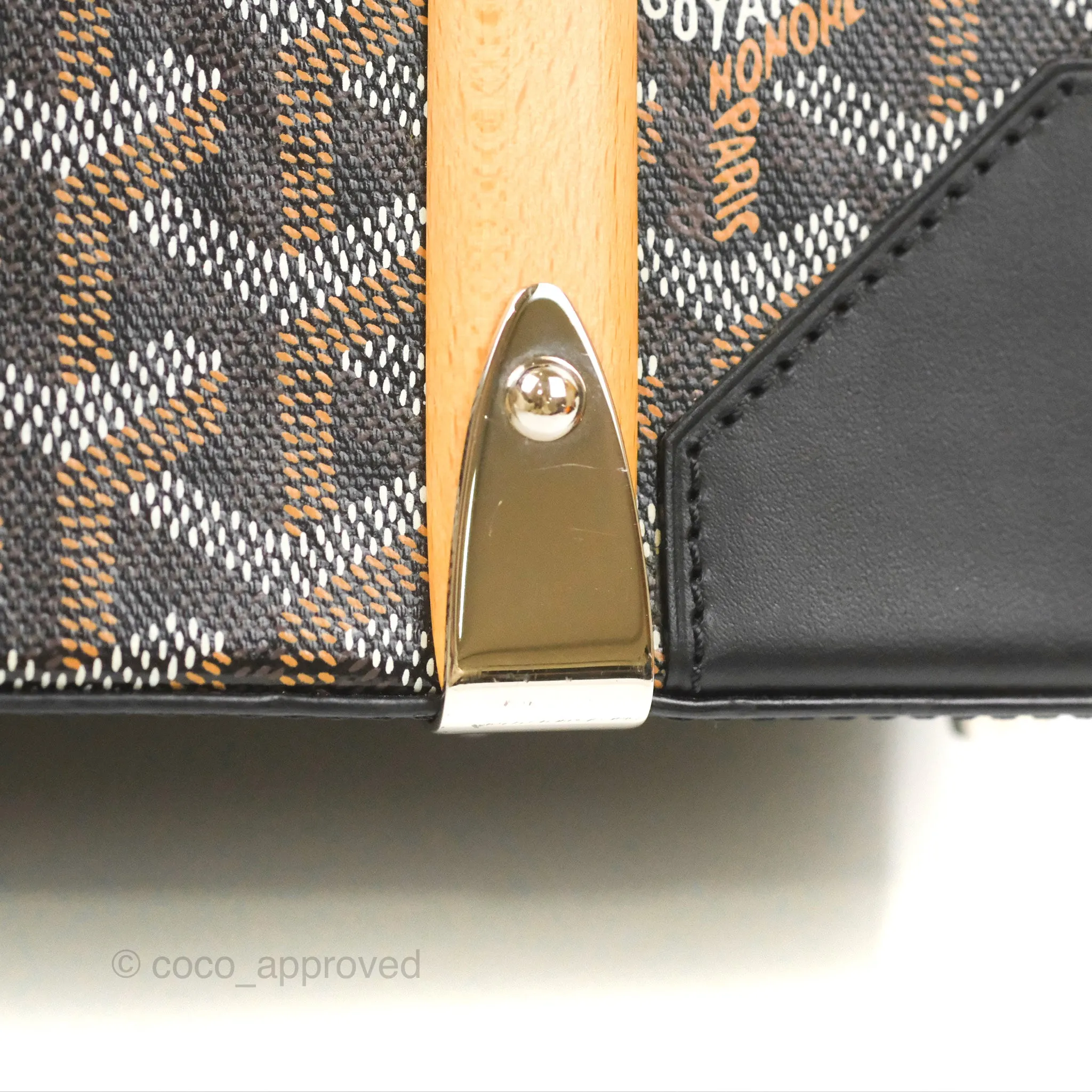 Goyard Sagon Structur PM Bag Black Goyardine Canvas