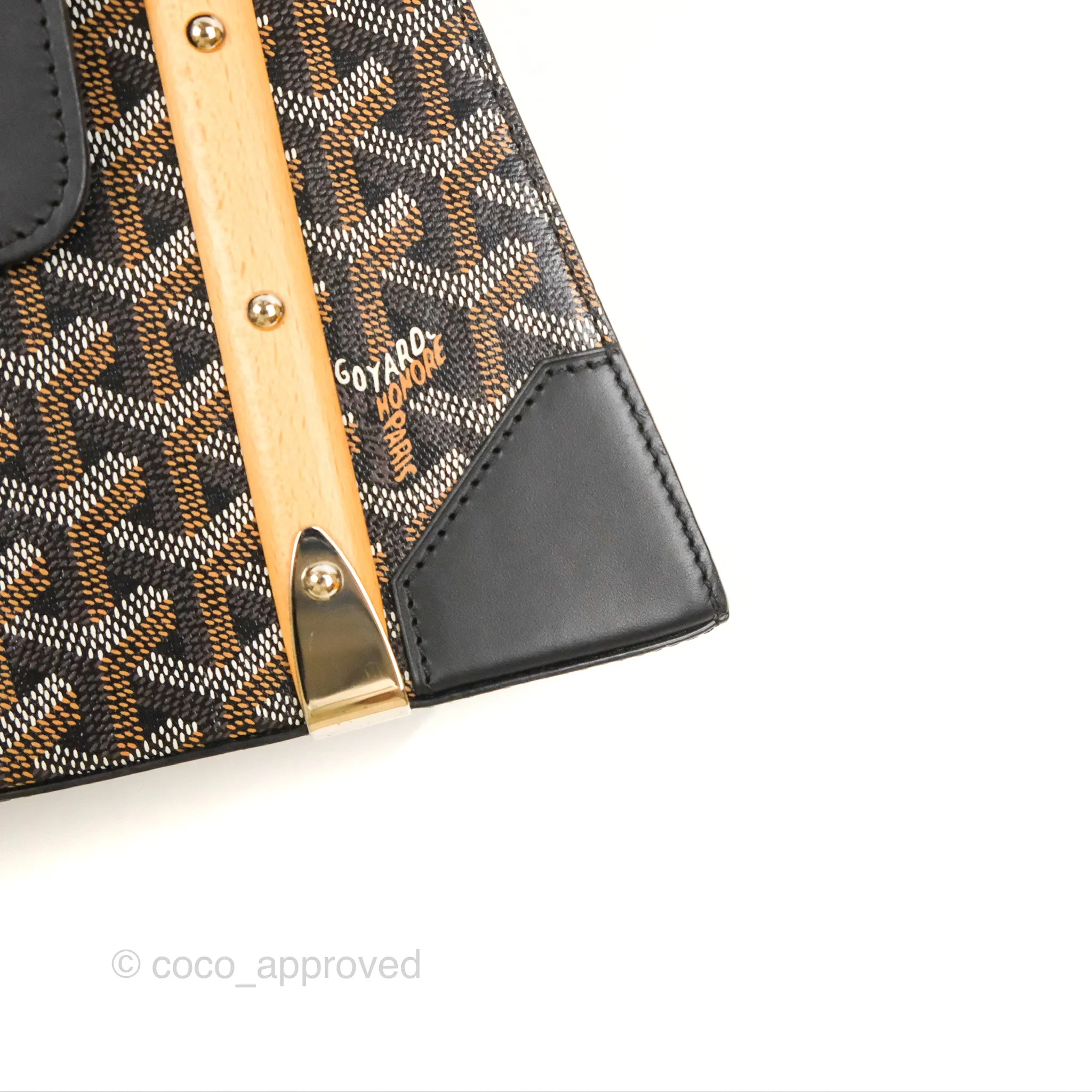 Goyard Sagon Structur PM Bag Black Goyardine Canvas