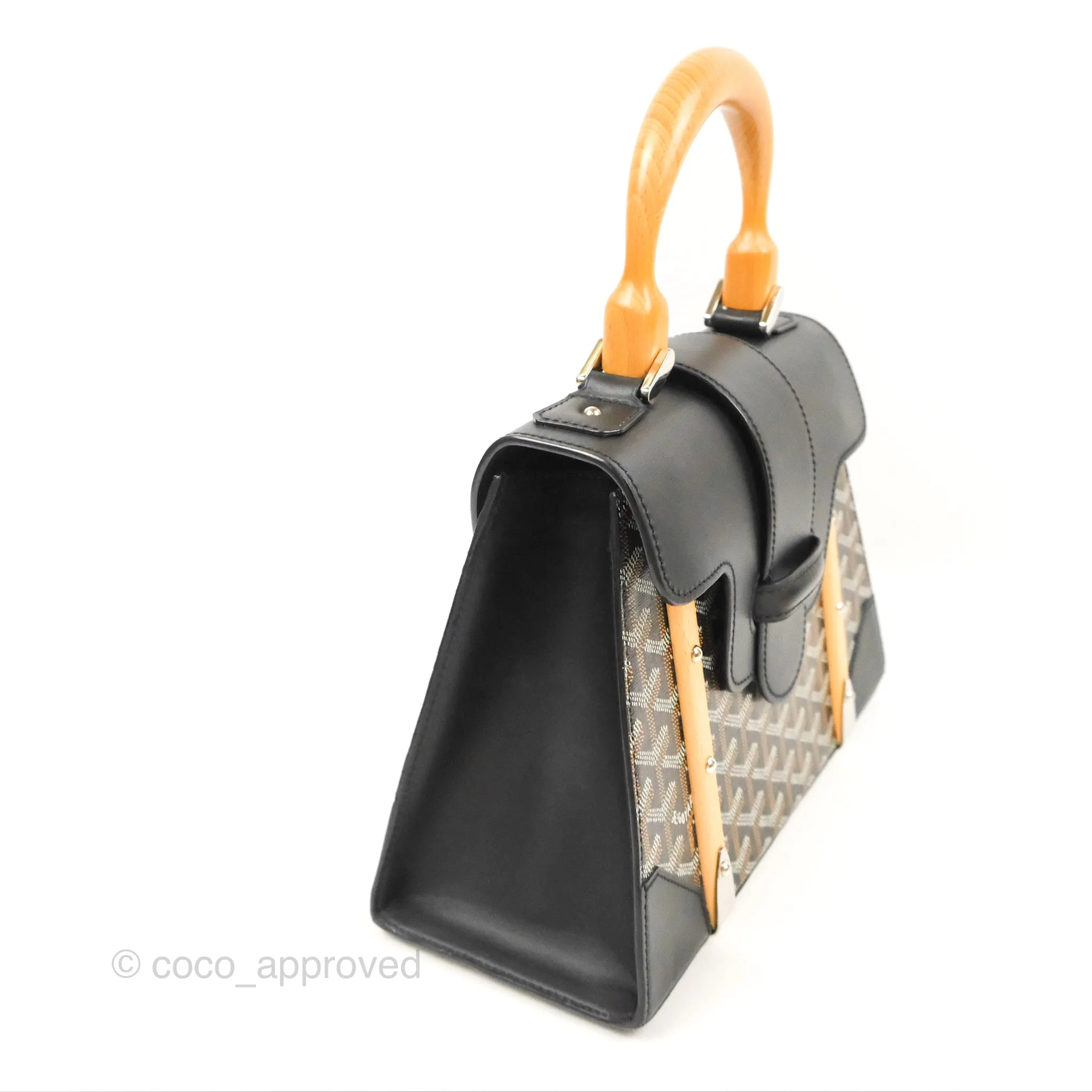 Goyard Sagon Structur PM Bag Black Goyardine Canvas