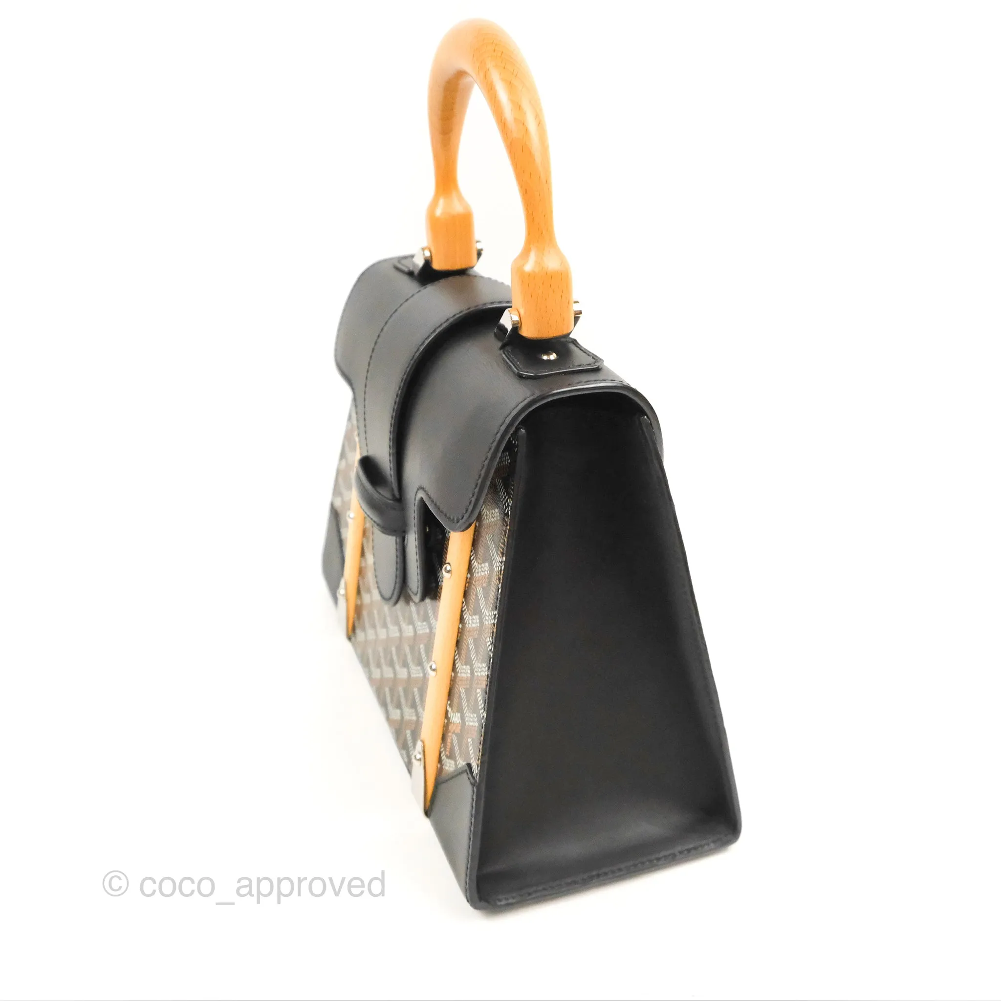 Goyard Sagon Structur PM Bag Black Goyardine Canvas