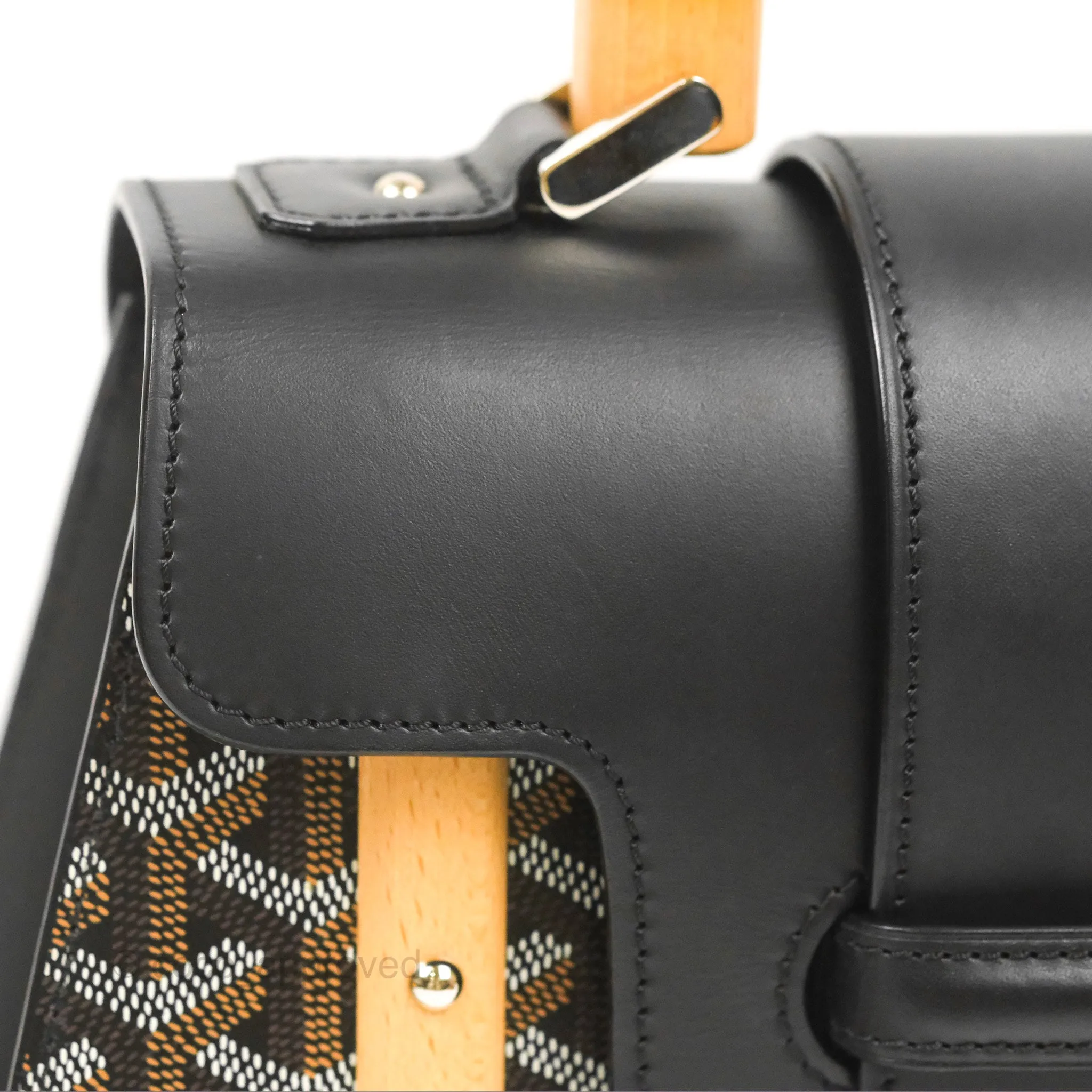 Goyard Sagon Structur PM Bag Black Goyardine Canvas