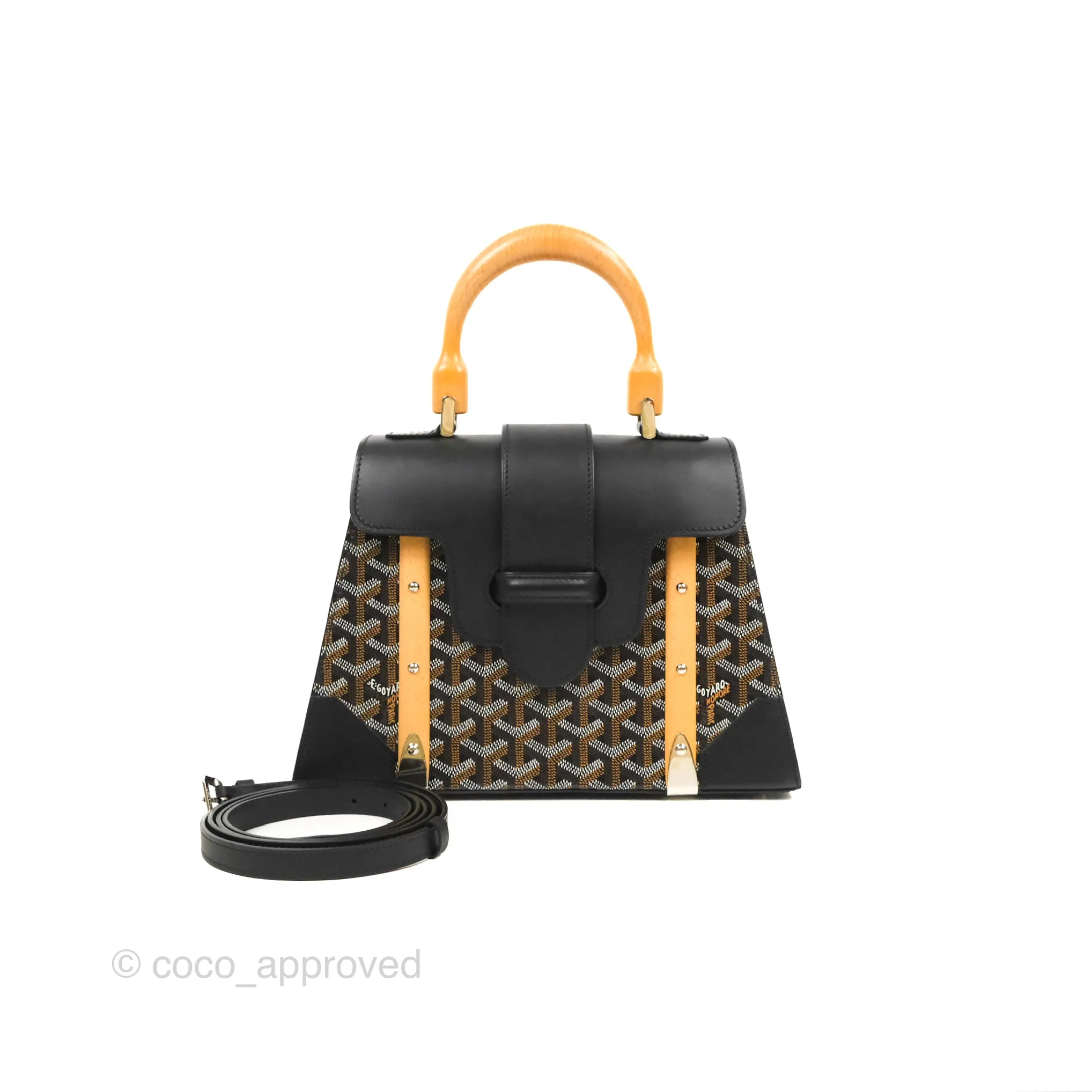 Goyard Sagon Structur PM Bag Black Goyardine Canvas