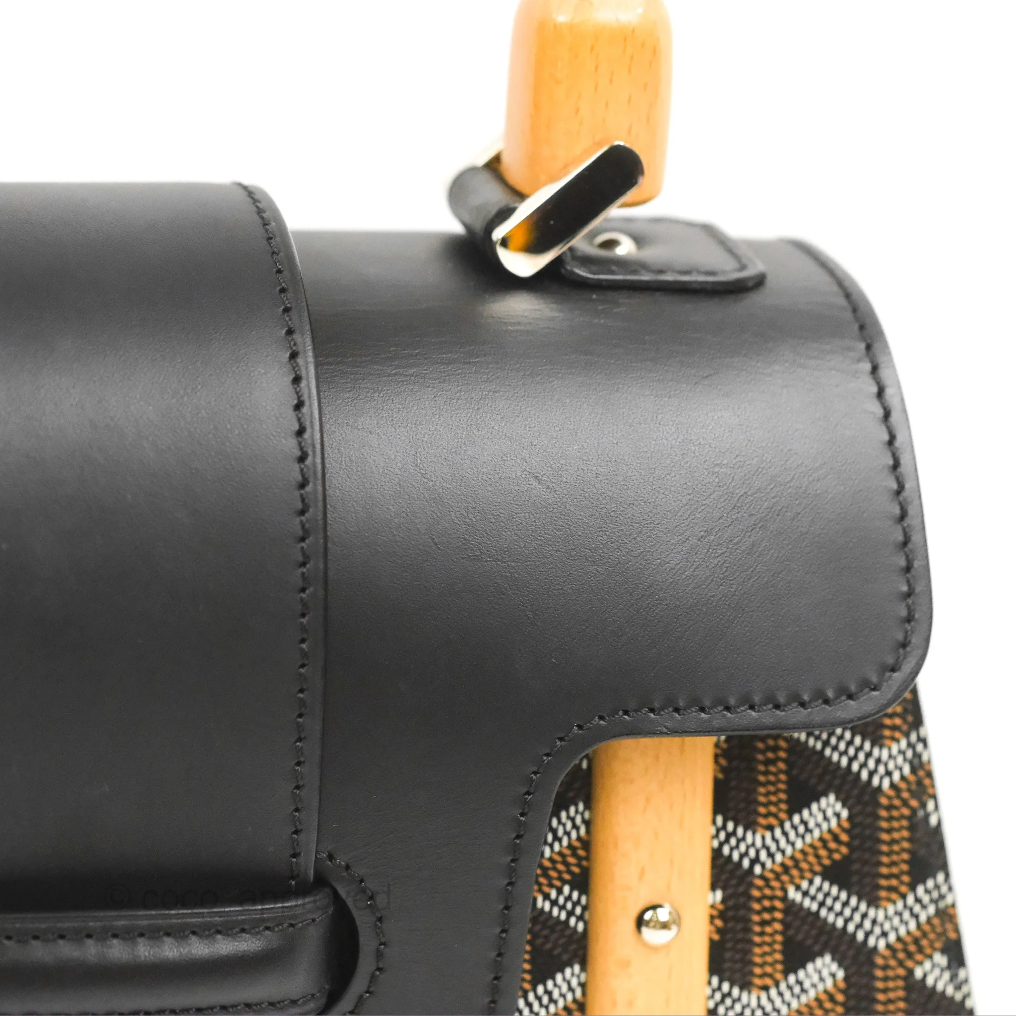 Goyard Sagon Structur PM Bag Black Goyardine Canvas