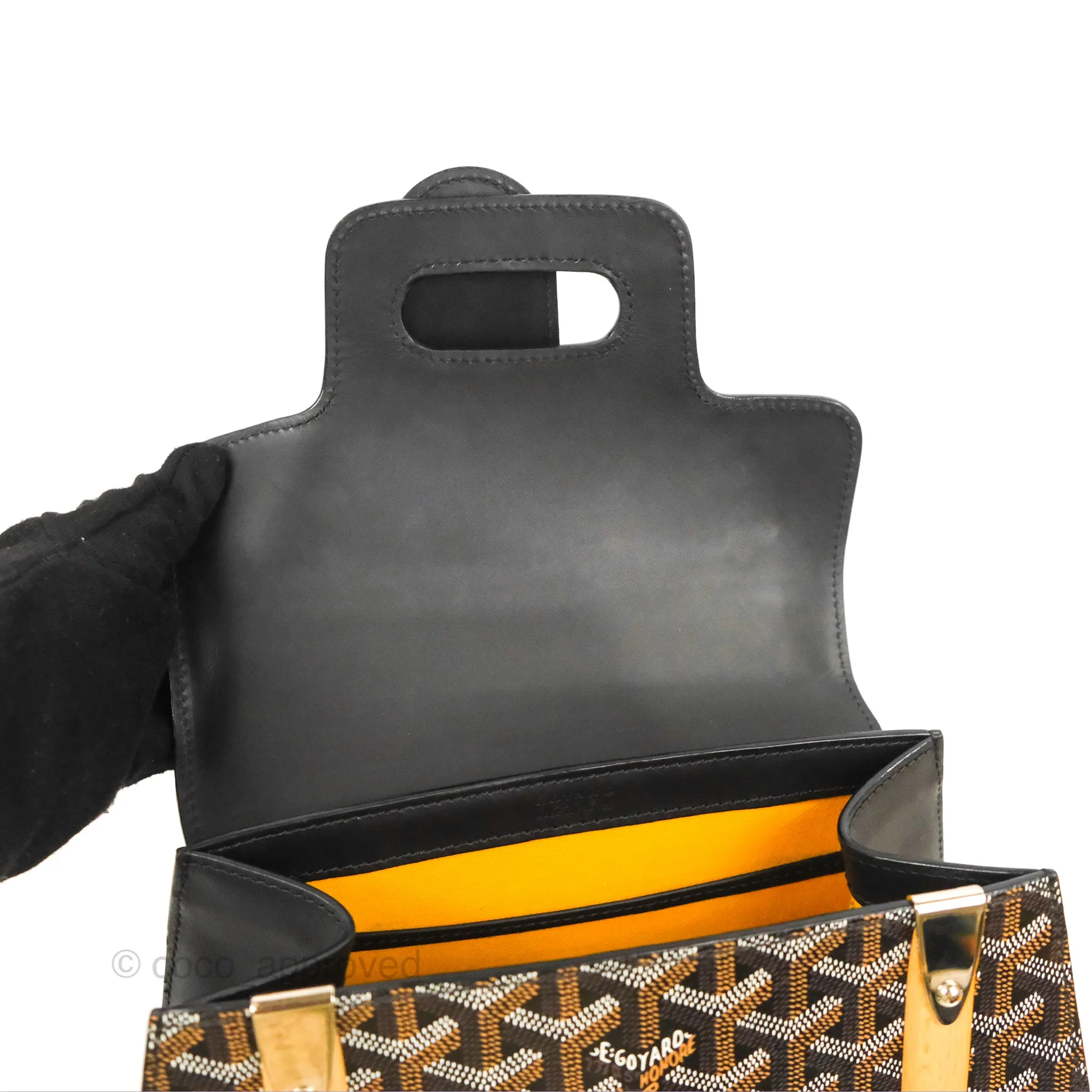 Goyard Sagon Structur PM Bag Black Goyardine Canvas